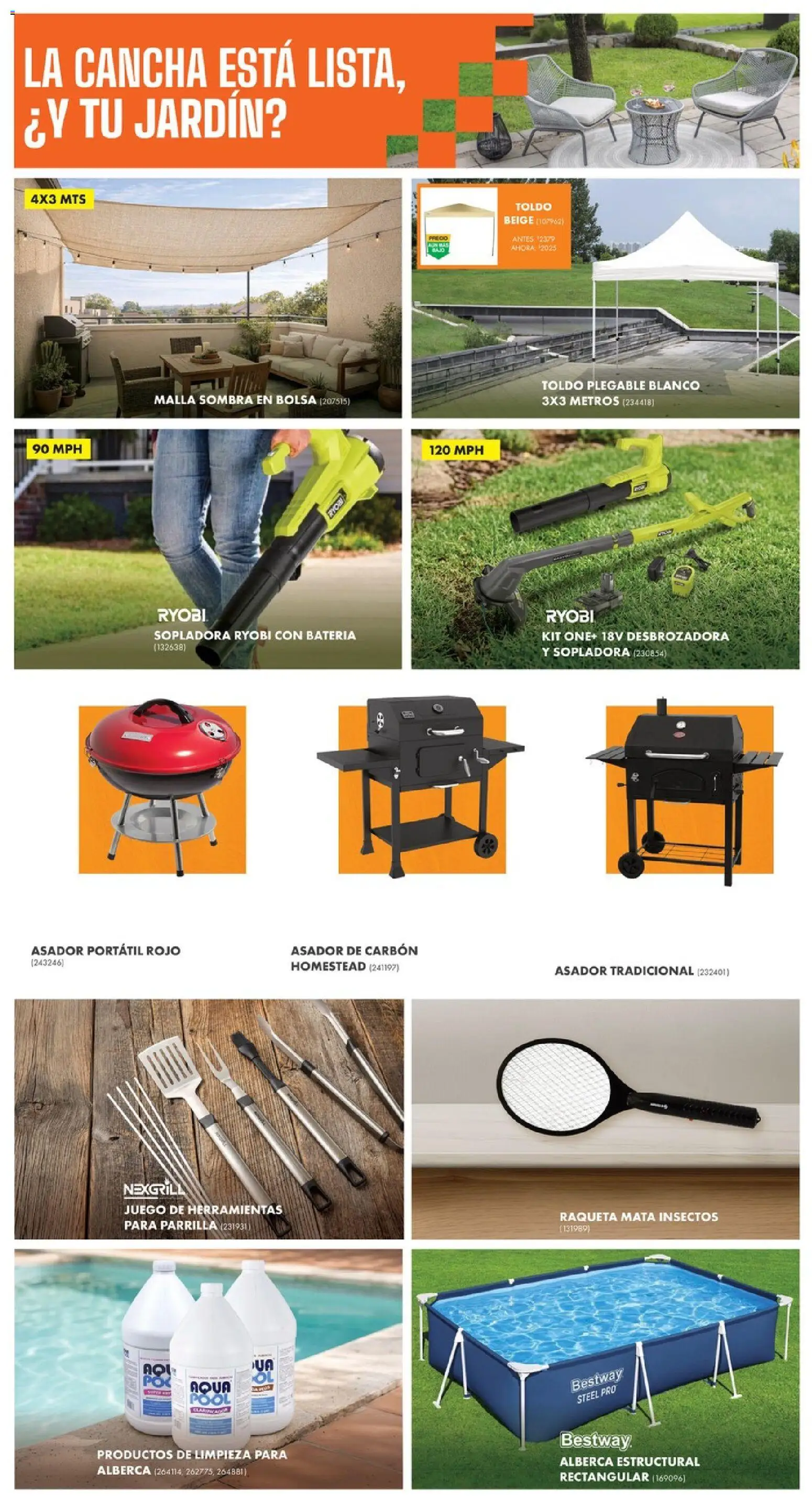Vista previa las ofertas de la tienda Home Depot - Home Depot catálogo desde el 18/06/2026 - Juego, Herramientas, Batería, Toldo, Desbrozadora, Parrilla, Sombra, Raqueta