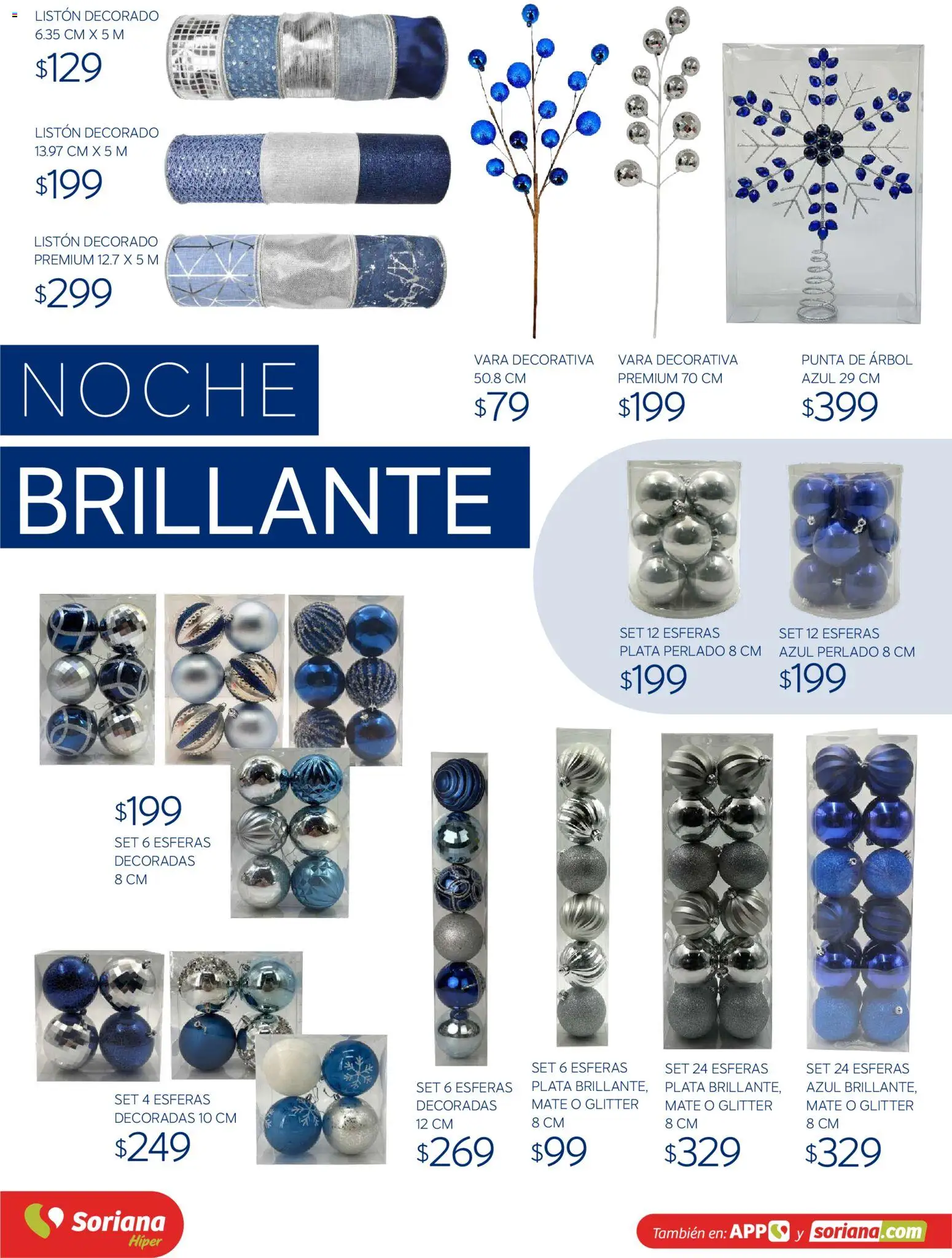 Vista previa las ofertas de la tienda Soriana - Soriana Híper - Decoracion Navideña desde el 30/09/2026 - Mate, Glitter