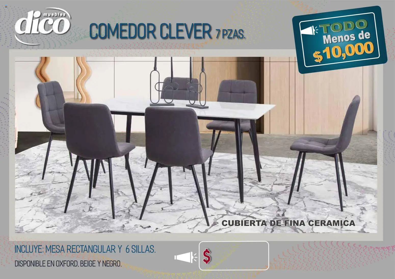 Vista previa las ofertas de la tienda Muebles Dico - Muebles Dico catálogo Todo menos de 10000 Pacifico desde el 09/04/2026 - Mesa