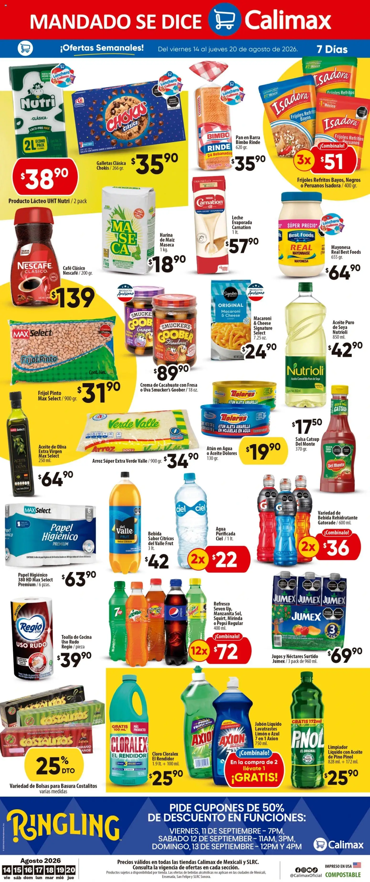 Vista previa las ofertas de la tienda Calimax - Calimax folleto Mexicali y SLRC desde el 14/08/2026 