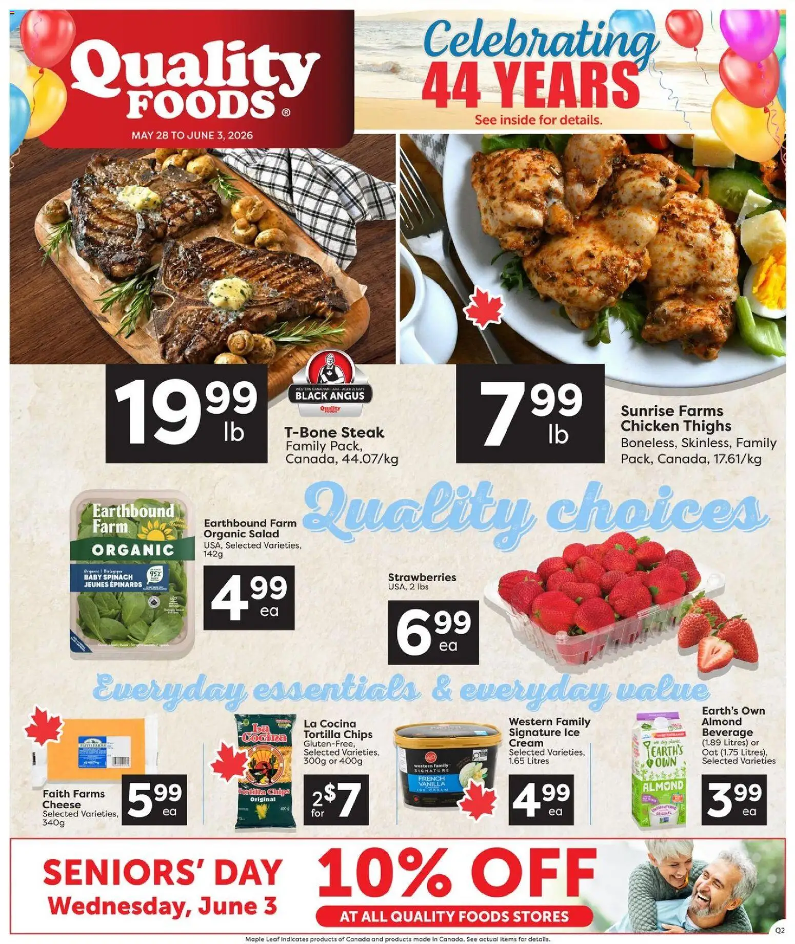 Preview of leaflet Quality Foods weekly flyer / circulaire from shop Quality Foods is valid from May 28, 2026