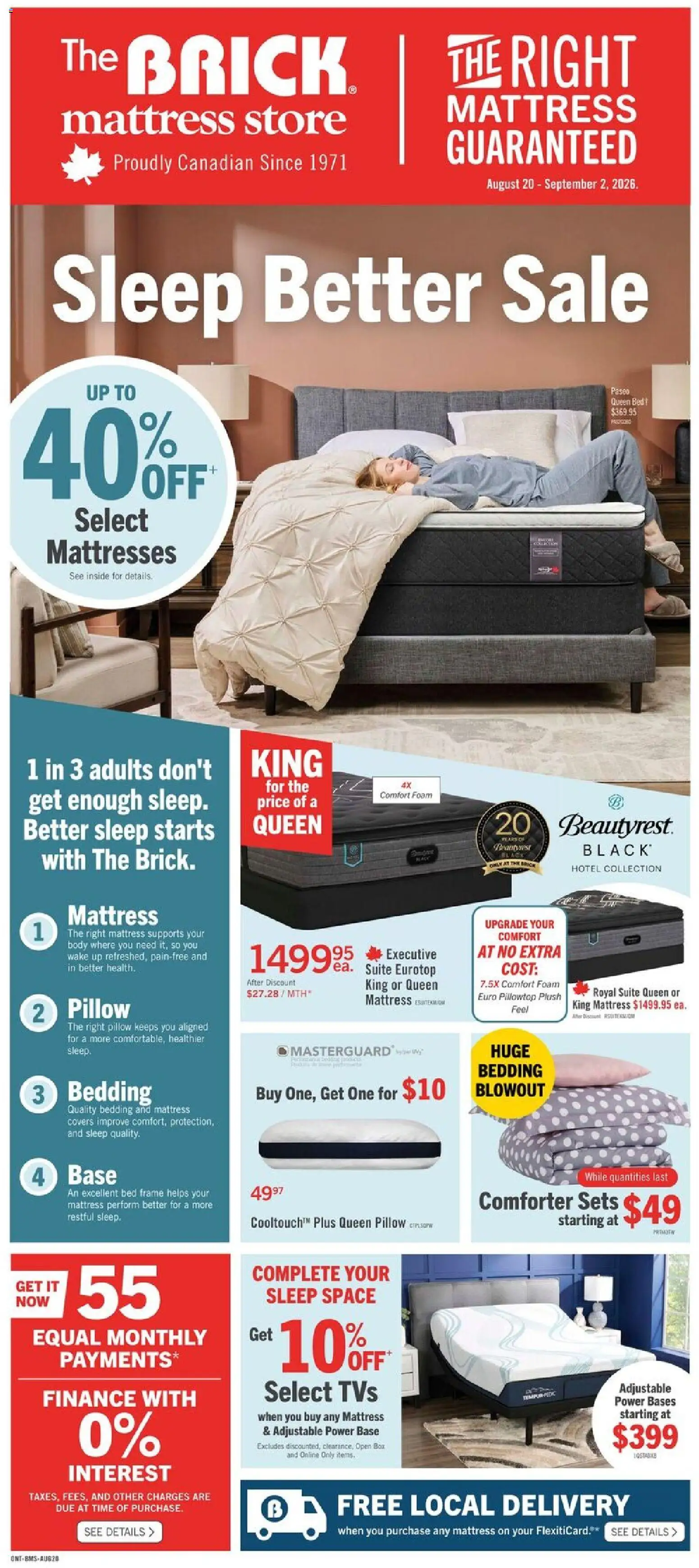 Preview of leaflet The Brick - Brick Mattress Store from shop The Brick is valid from Aug 20, 2026