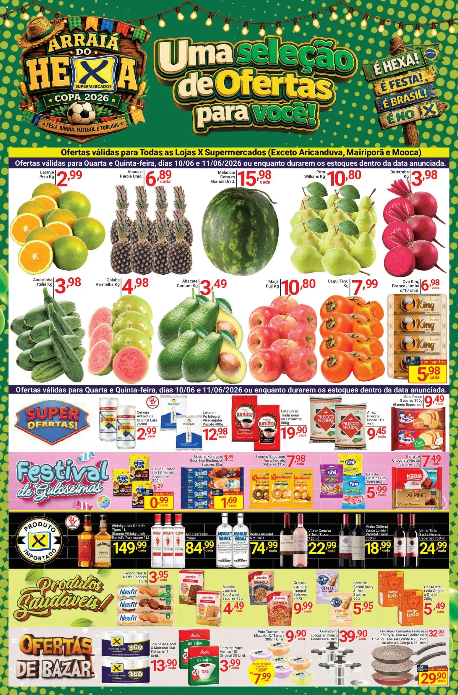 Pré-Visualização do folheto "X Supermercados - Ofertas da semana" da loja X Supermercados válido a partir de 10/06/2026
