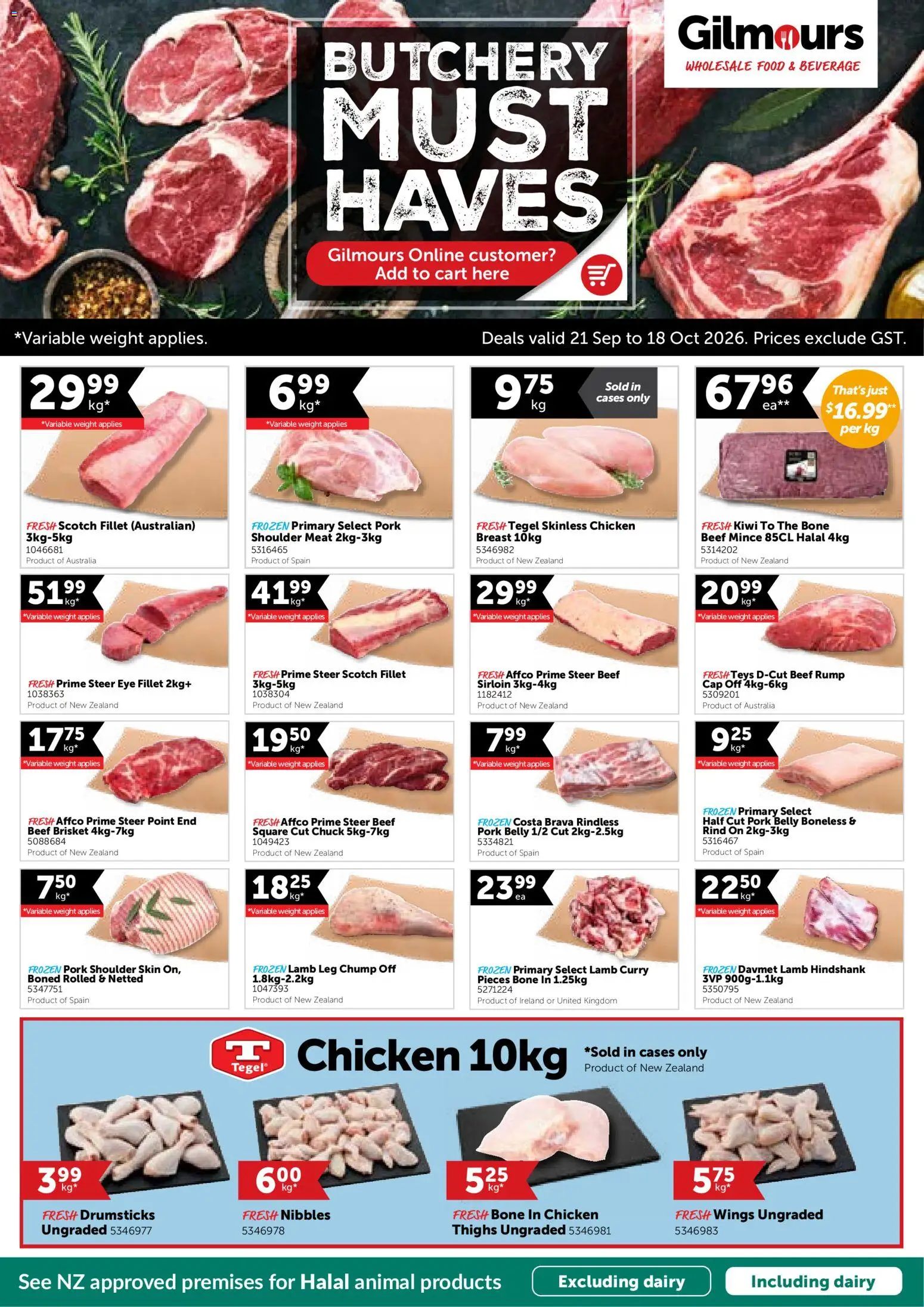 Preview of catalogue Gilmours Butchery Must Haves from shop Gilmours valid 21 Sept 2026