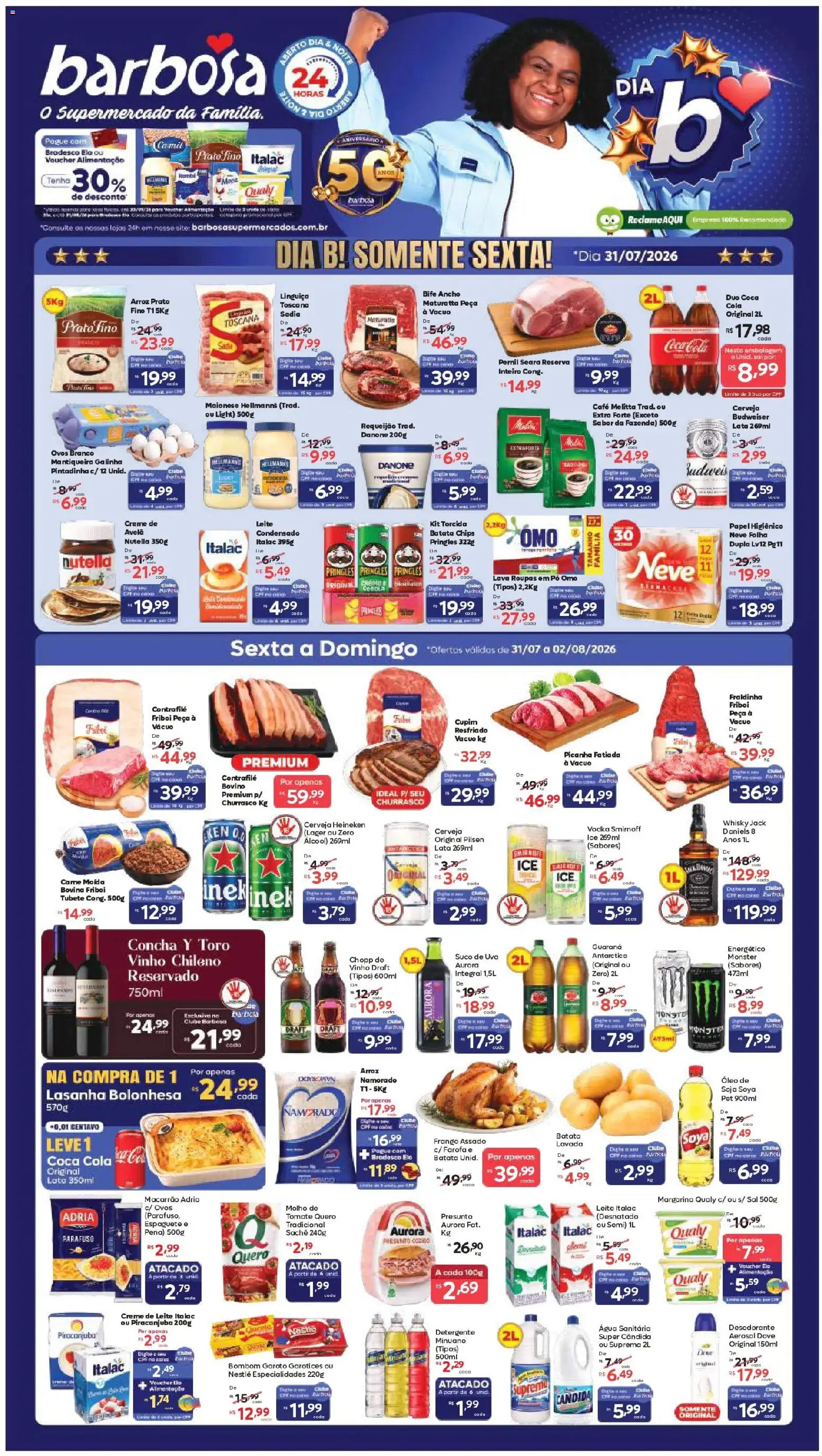 Pré-Visualização do folheto "Barbosa Supermercados ofertas Rede e Interior" da loja Barbosa Supermercados válido a partir de 31/07/2026