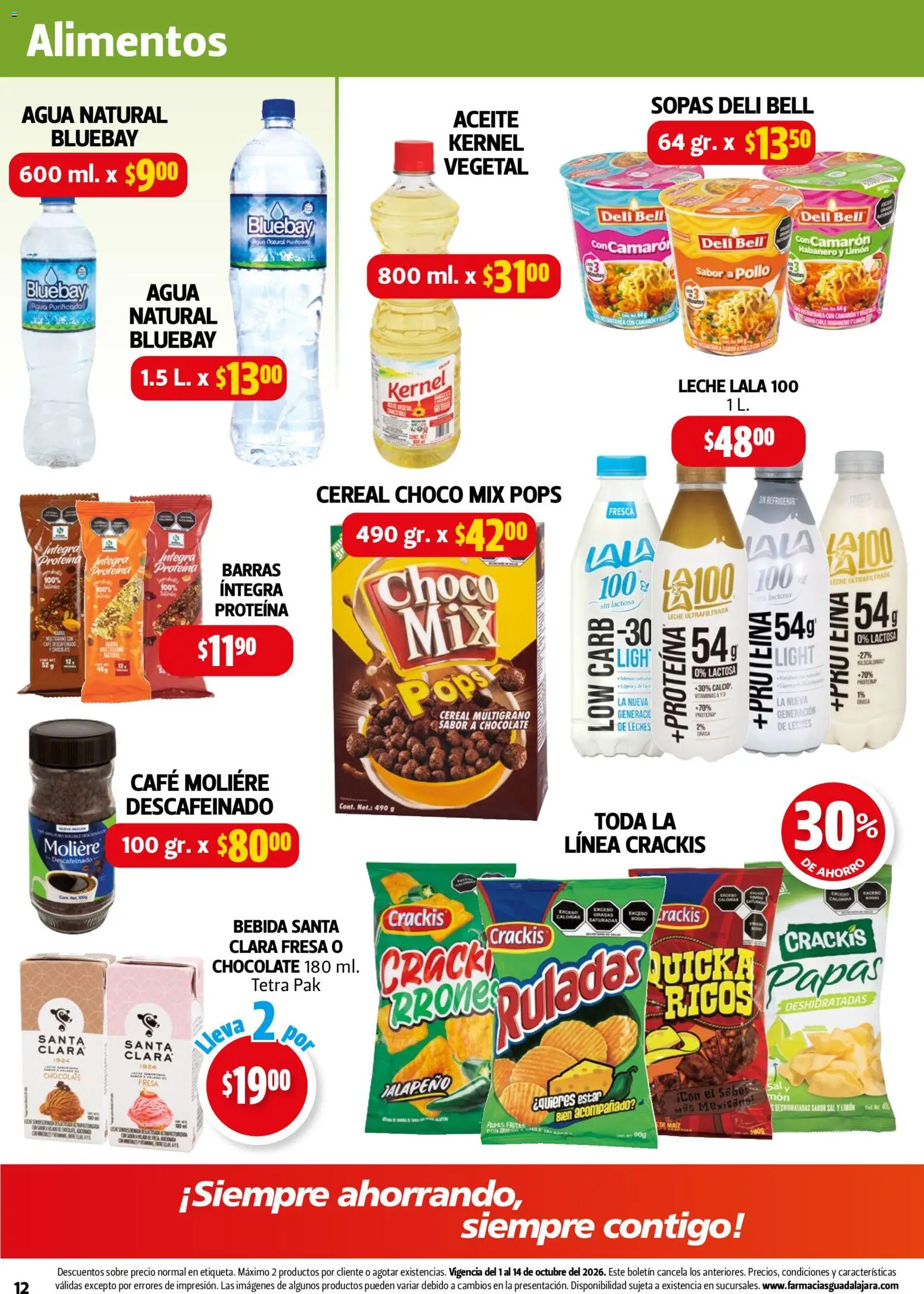 Vista previa las ofertas de la tienda Farmacia Guadalajara - Farmacia Guadalajara catálogo desde el 01/10/2026 - Agua, Papas, Proteína, Limón, Alimentos, Sal, Sopas, Sobre