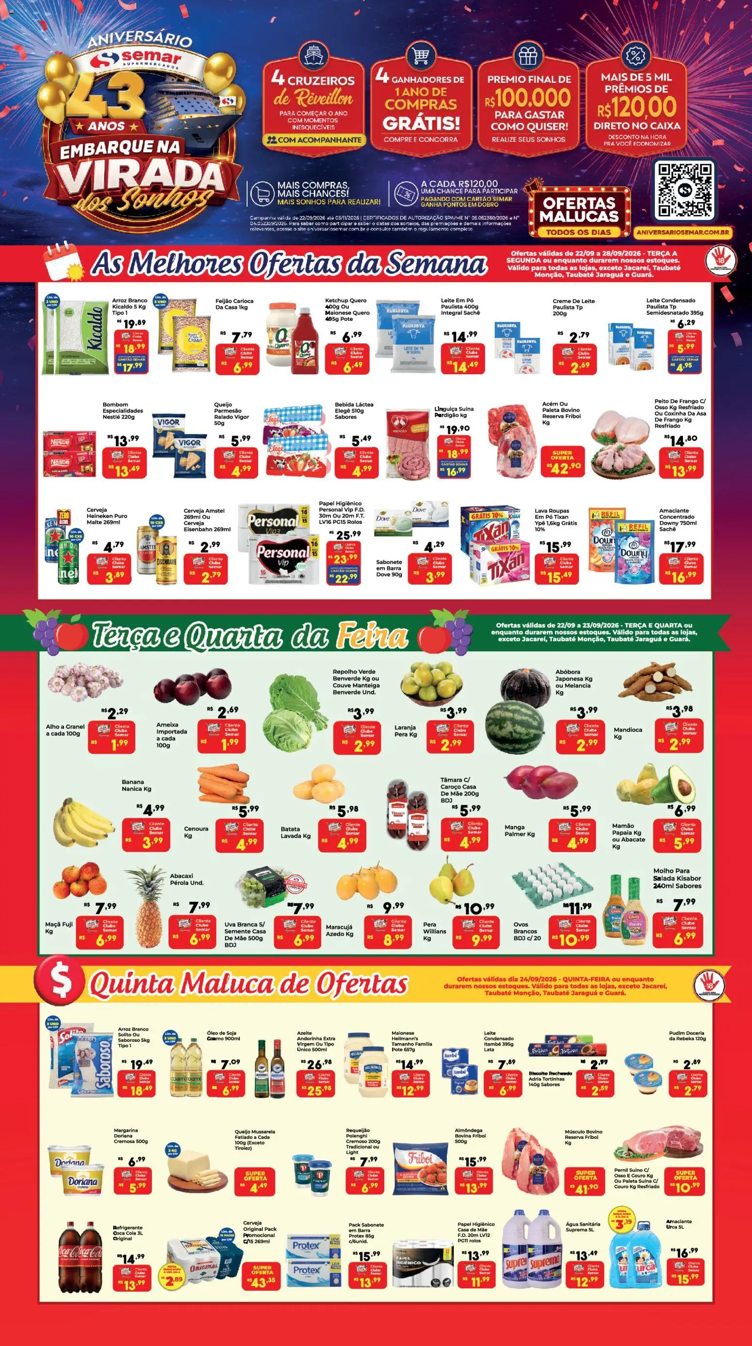 Pré-Visualização do folheto "Semar Supermercado - Ofertas da semana" da loja Semar Supermercado válido a partir de 22/09/2026