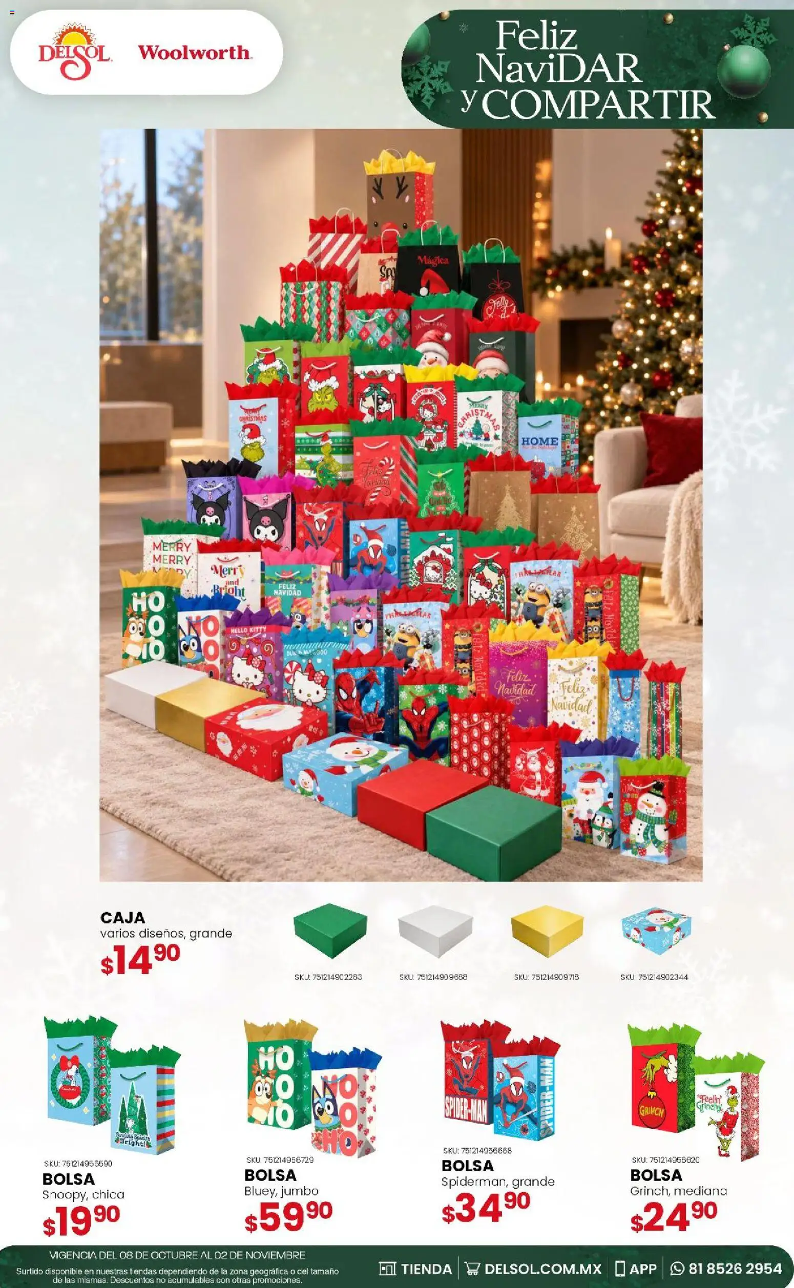 Vista previa las ofertas de la tienda Del Sol y Woolworth - Del Sol y Woolworth - Feliz NaviDar y Compartir desde el 08/10/2026 