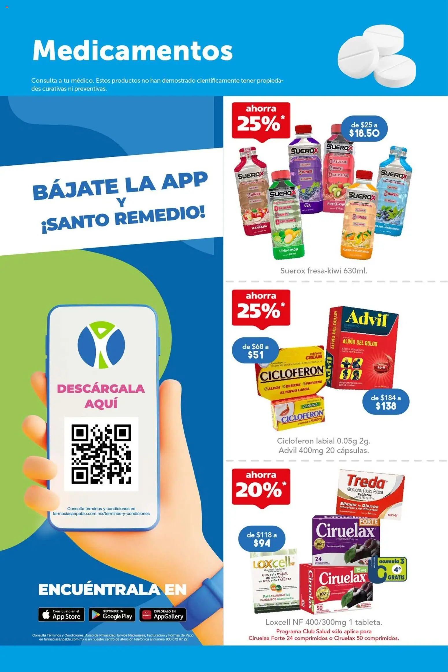 Vista previa las ofertas de la tienda Farmacia San Pablo - Farmacia San Pablo catálogo desde el 14/06/2026 - Manzana, Azúcar, Analgésico, Tableta