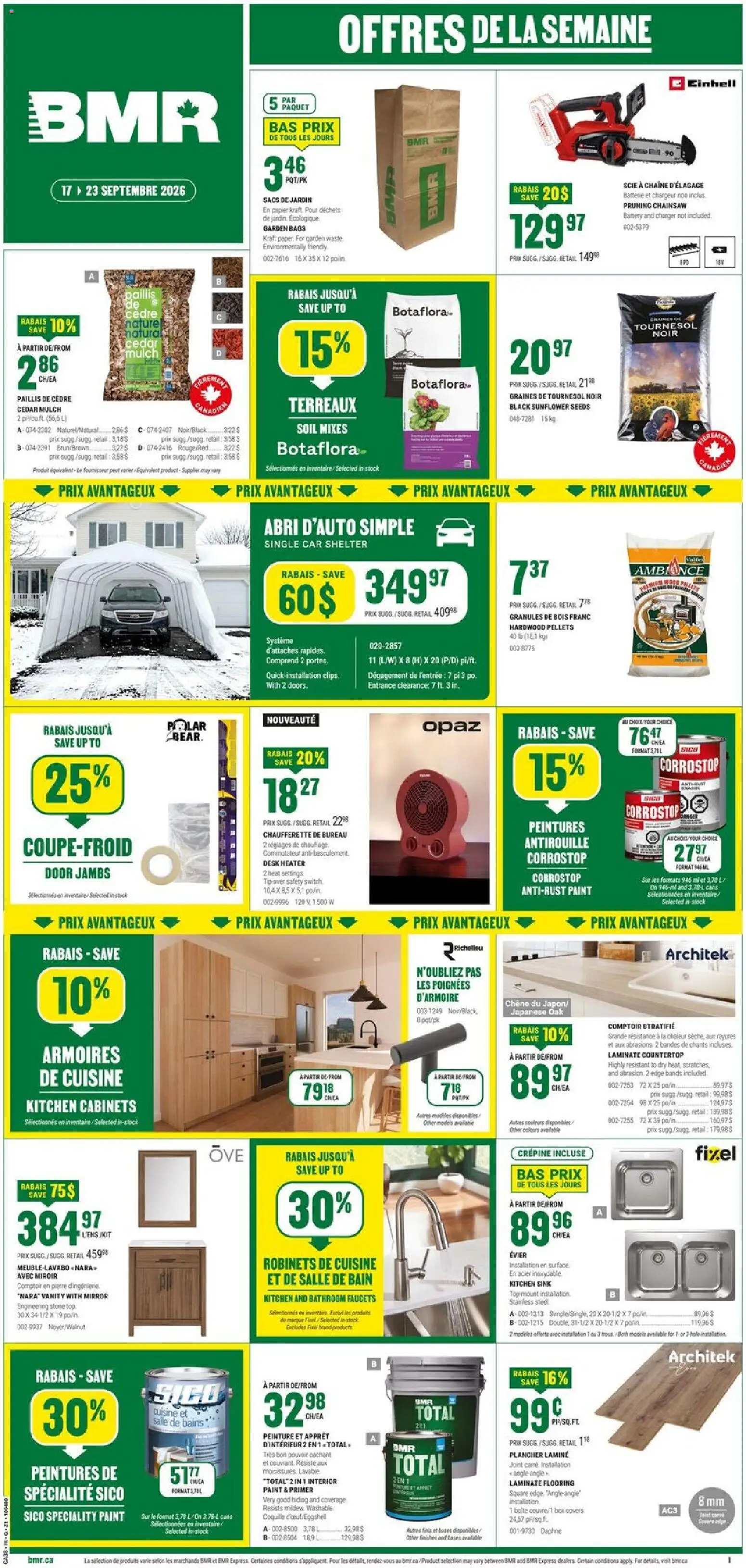 Preview of leaflet BMR weekly flyer / circulaire from shop BMR is valid from Sep 17, 2026