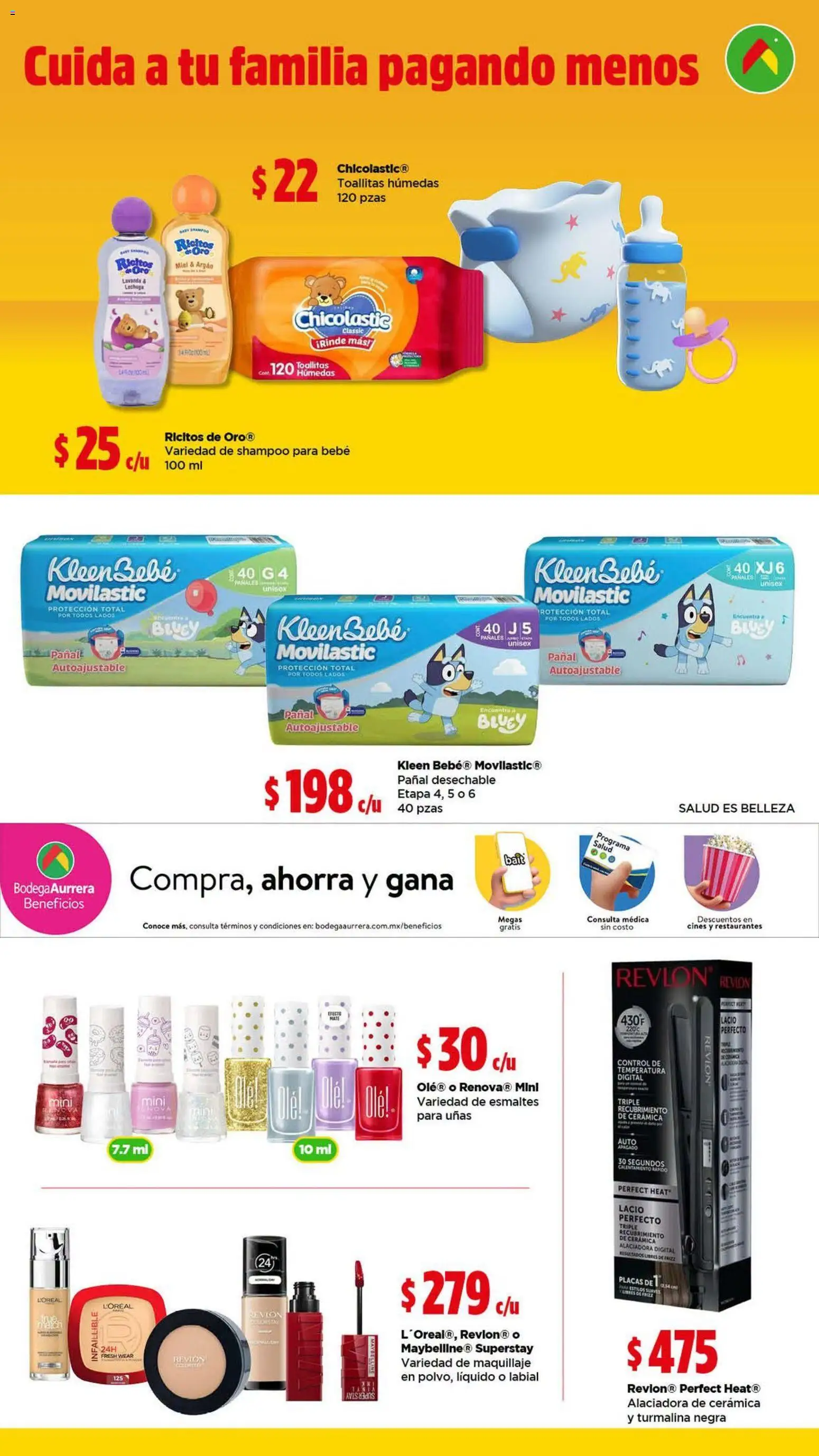 Vista previa las ofertas de la tienda Bodega Aurrerá - Bodega Aurrerá folleto Que no te falte nada para la limpieza desde el 21/09/2026 - Maquillaje, Shampoo, Toallitas húmedas, Lechuga, Pañales, Miel