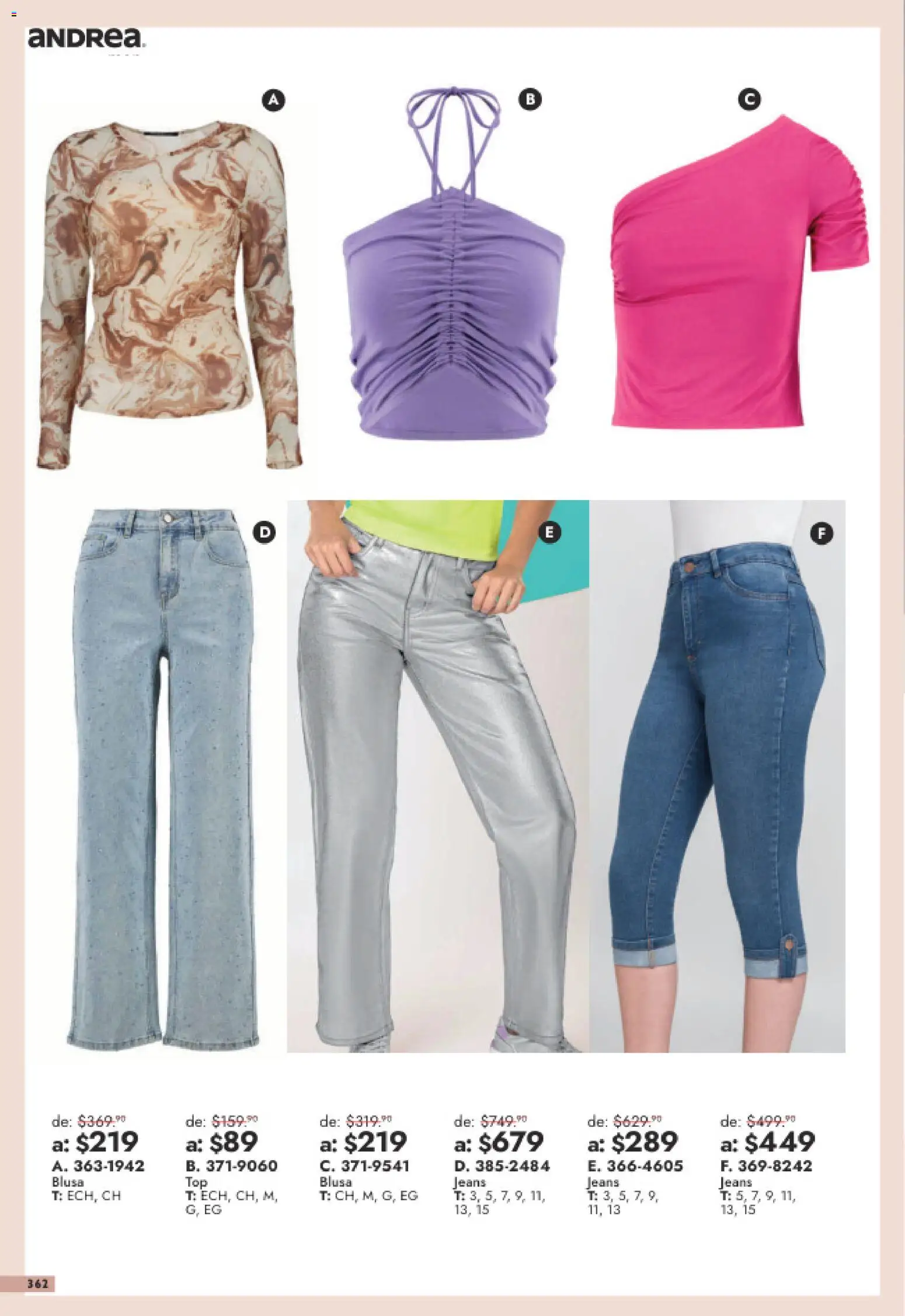 Vista previa las ofertas de la tienda Andrea - Andrea catálogo Outlet desde el 26/07/2026 