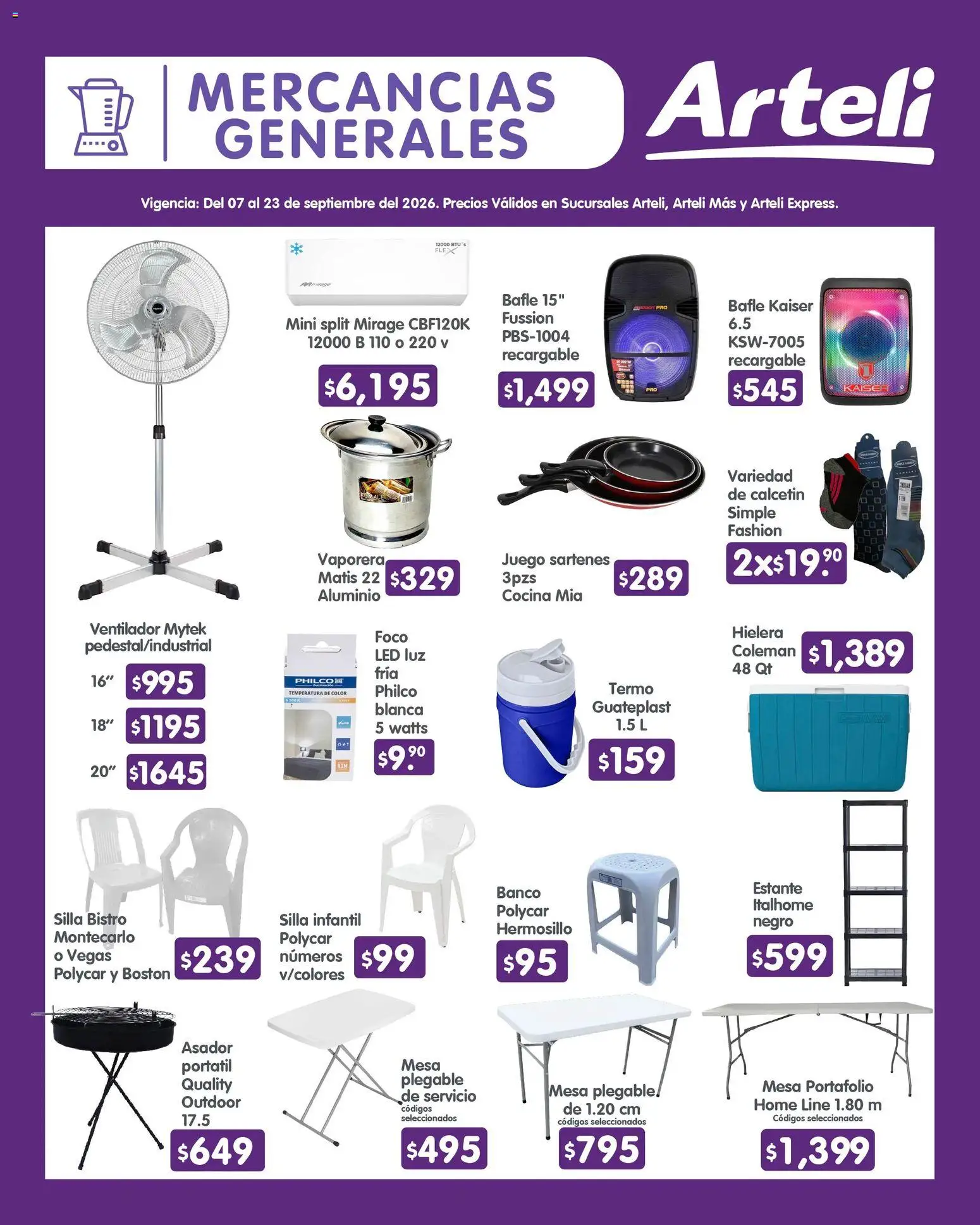 Vista previa las ofertas de la tienda Arteli - Arteli folleto Quincenal desde el 07/09/2026 