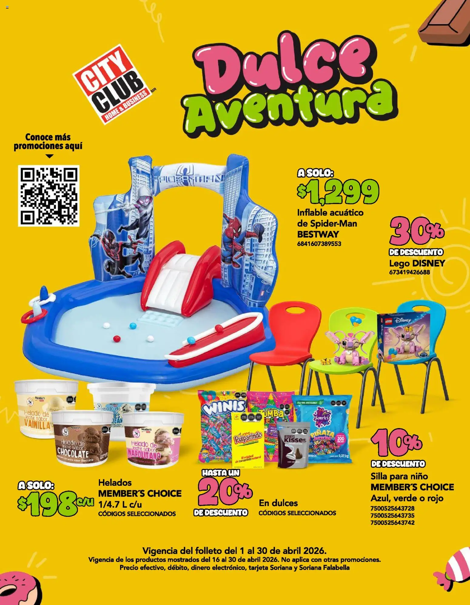 Vista previa las ofertas de la tienda City Club - City Club catálogo desde el 01/04/2026 - LEGO, Chocolate, Dulces, Helado, Dulce, Silla, Leche