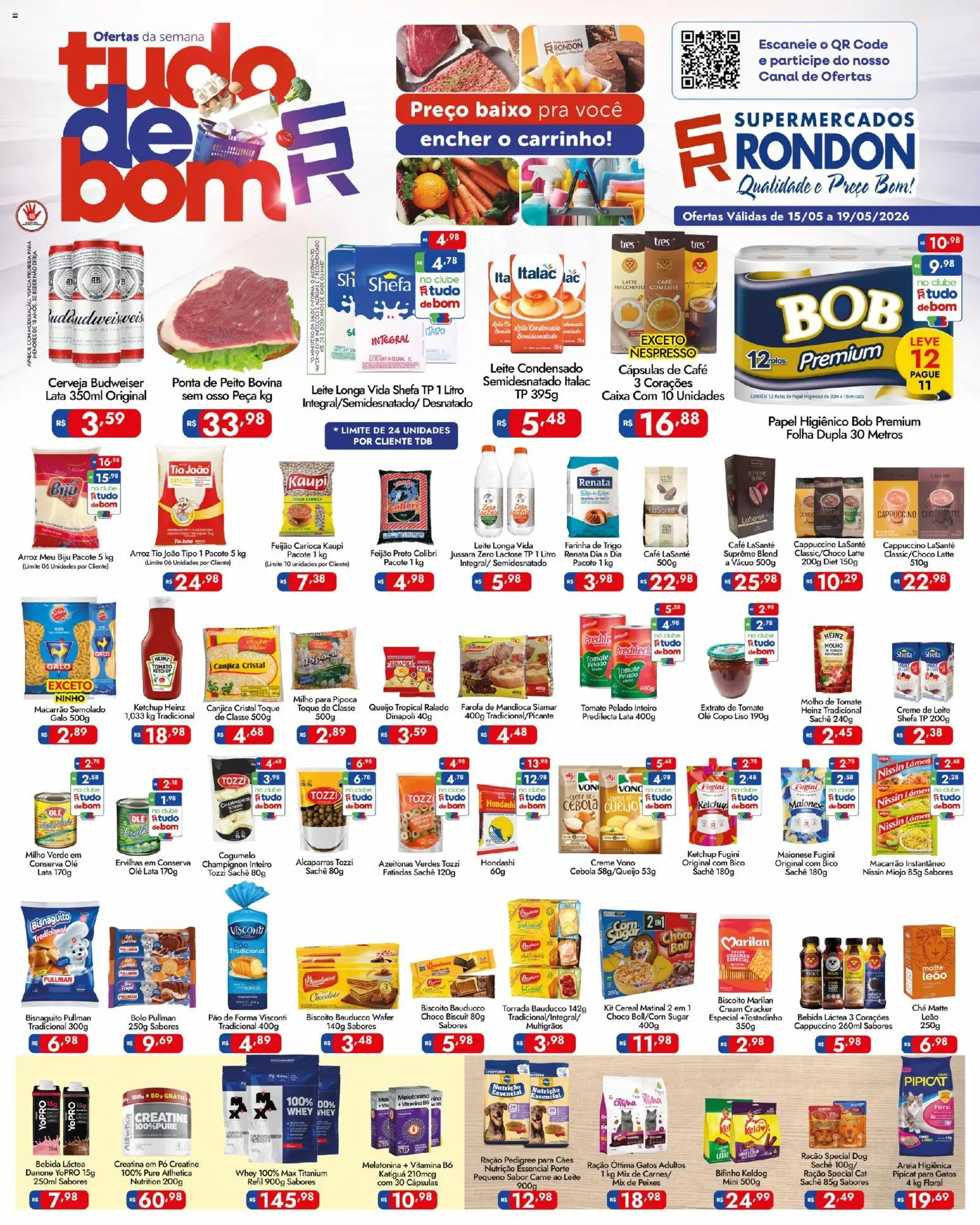 Pré-Visualização do folheto "Supermercados Rondon - Ofertas da semana" da loja Supermercados Rondon válido a partir de 15/05/2026
