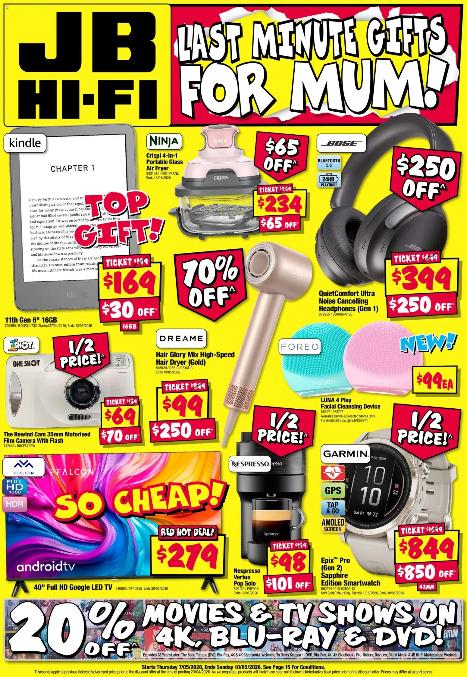 Preview of catalogue JB Hi-Fi Last Minute Gifts for Mum from shop JB Hi-Fi valid 07/05/2026