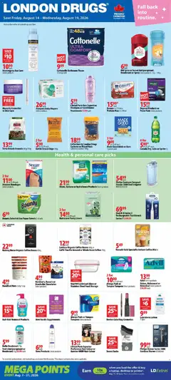 Un aperçu du dépliant London Drugs weekly flyer / circulaire du magasin London Drugs est valide à partir 14 août 2026