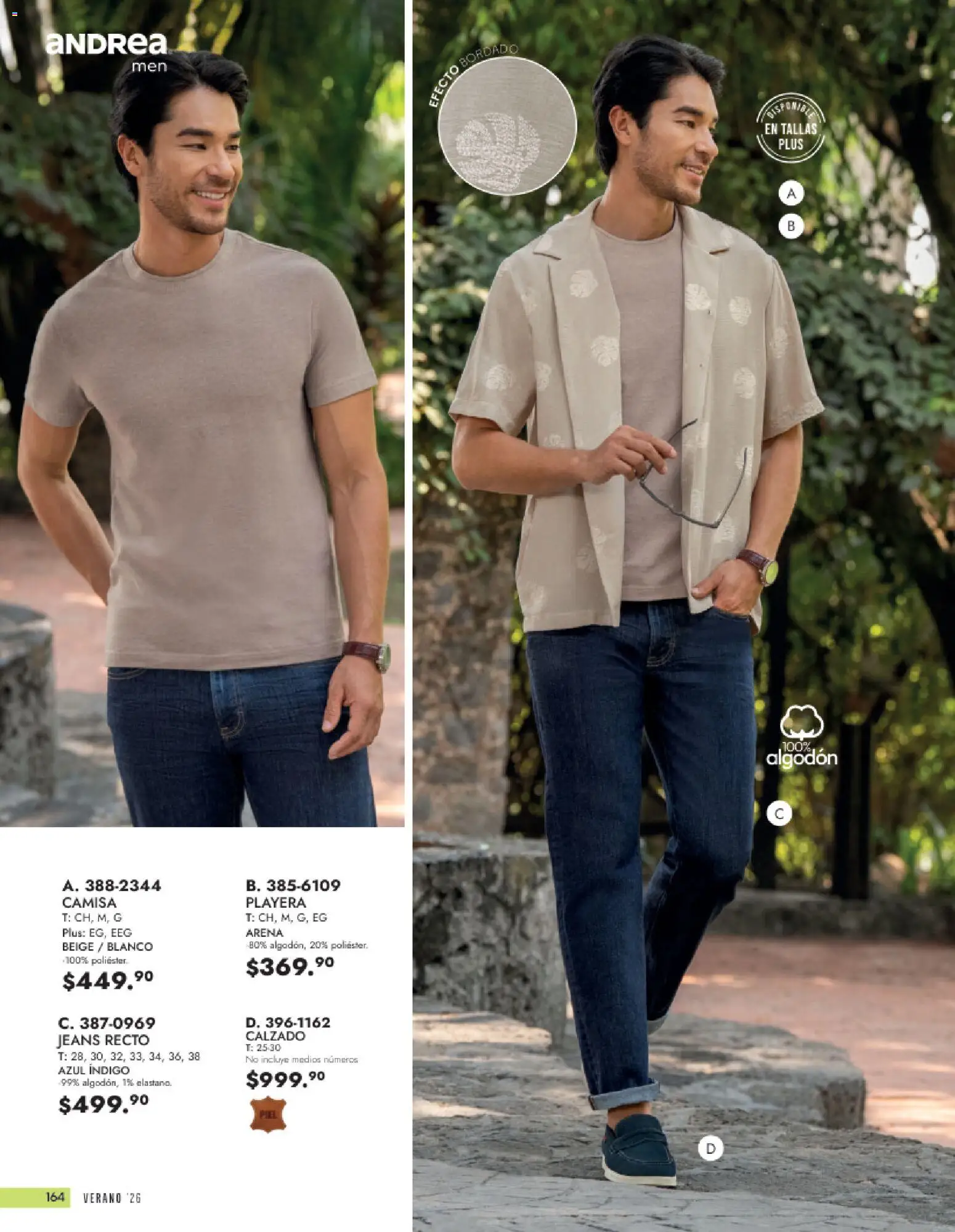 Vista previa las ofertas de la tienda Andrea - Andrea catálogo Vestir Caballero desde el 24/05/2026 - Playera, Camisa, Algodón