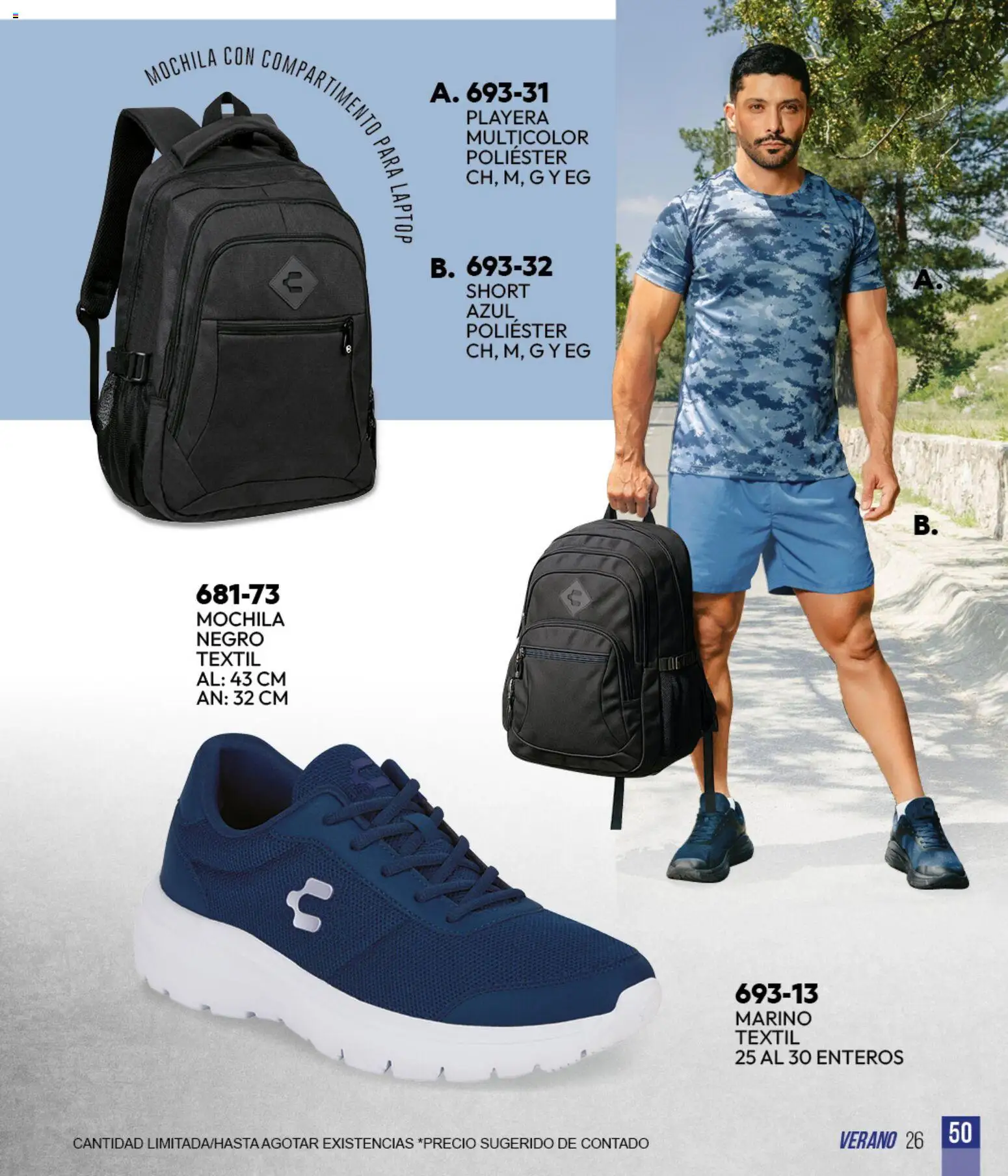 Vista previa las ofertas de la tienda Cklass - Cklass catálogo Sportbrands Verano Caballero desde el 05/03/2026 - Laptop, Mochila, Playera, Short