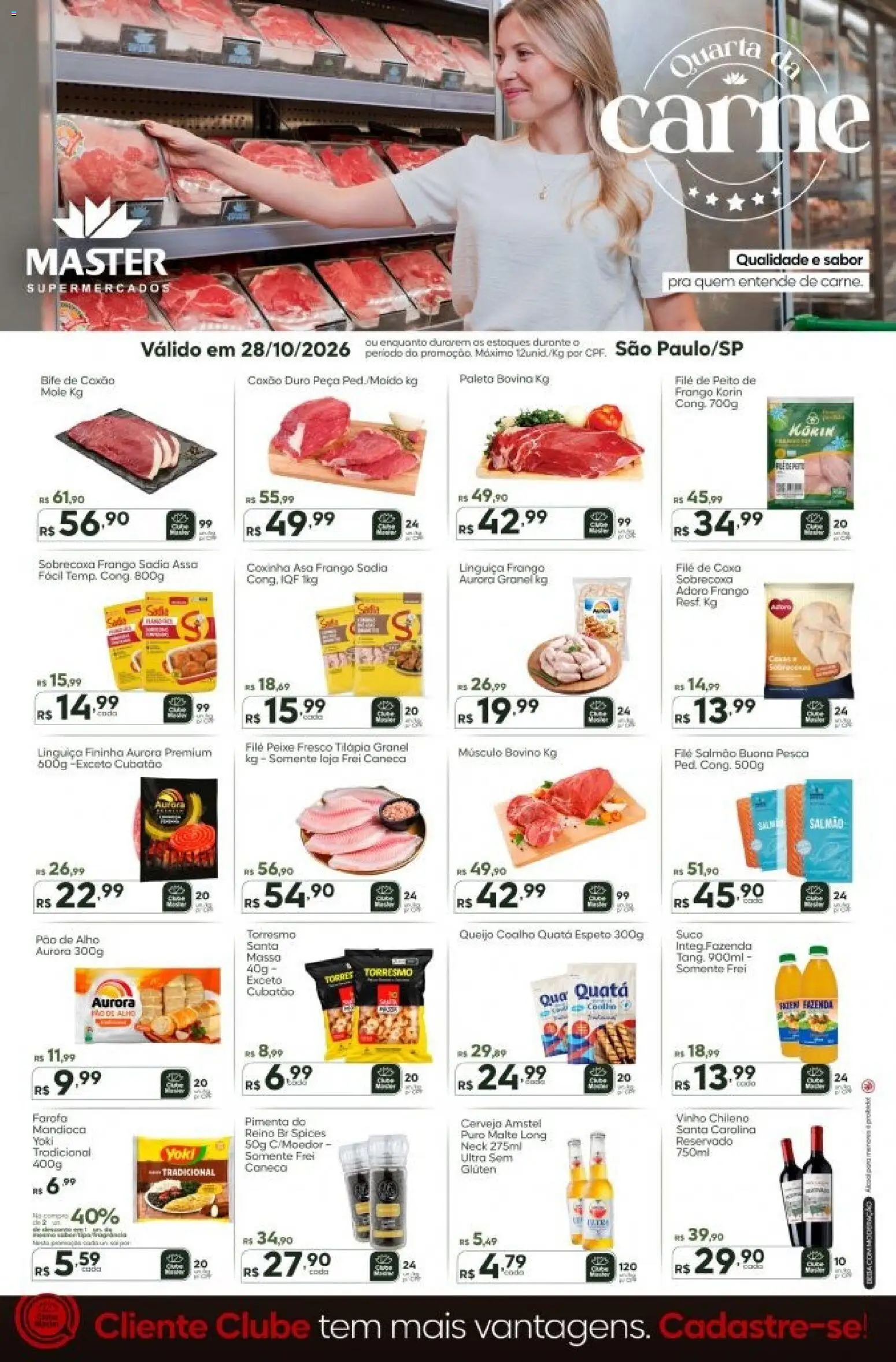 Pré-Visualização do folheto "Master ofertas Quarta da Carne" da loja Master válido a partir de 28/10/2026