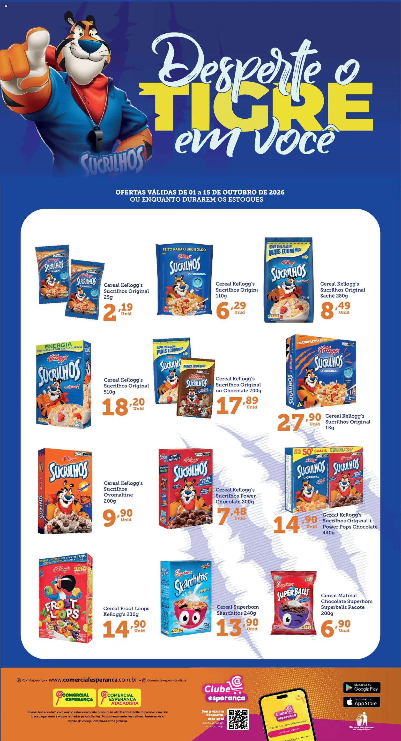 Pré-Visualização do folheto "Comercial Esperança ofertas Cereal" da loja Comercial Esperança válido a partir de 01/10/2026
