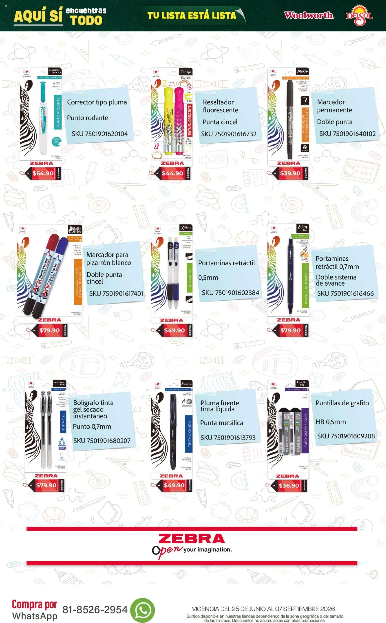 Vista previa las ofertas de la tienda Del Sol y Woolworth - Del Sol y Woolworth catálogo Back To School desde el 25/06/2026 
