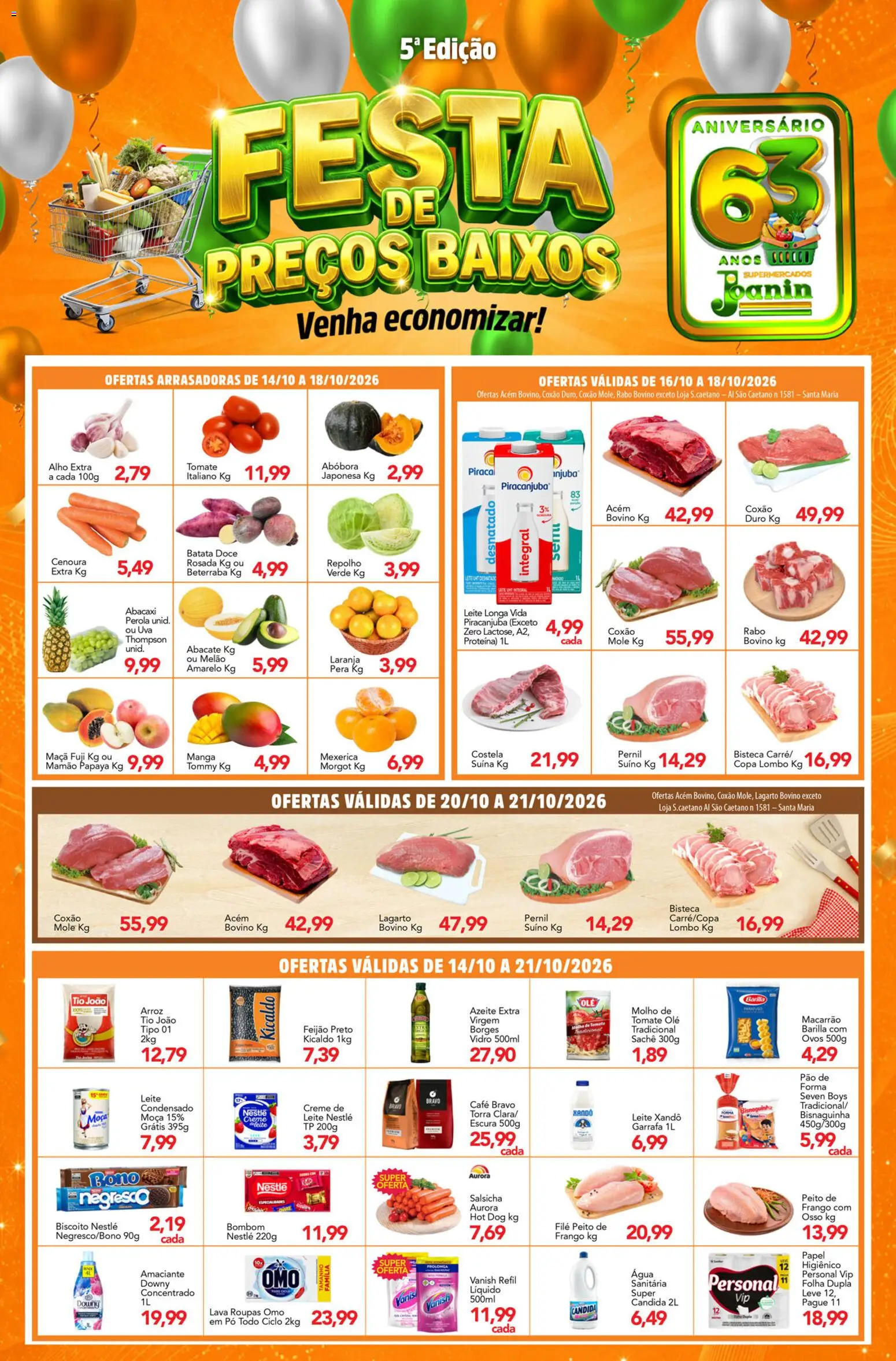 Pré-Visualização do folheto "Supermercados Joanin - Ofertas da semana" da loja Supermercados Joanin válido a partir de 14/10/2026