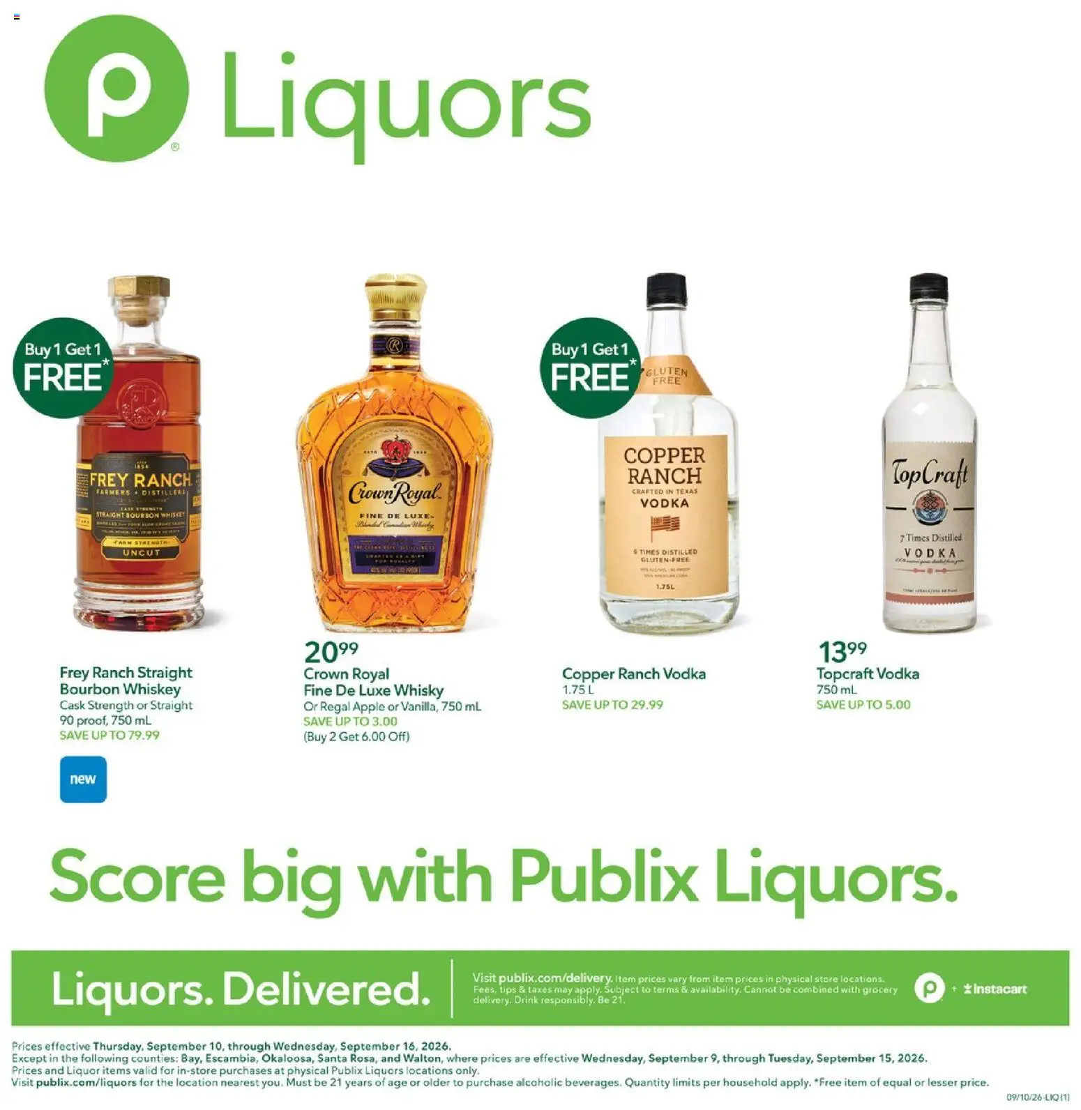 Ad Preview of Publix Publix Liquor Ad from 09/10/2026
