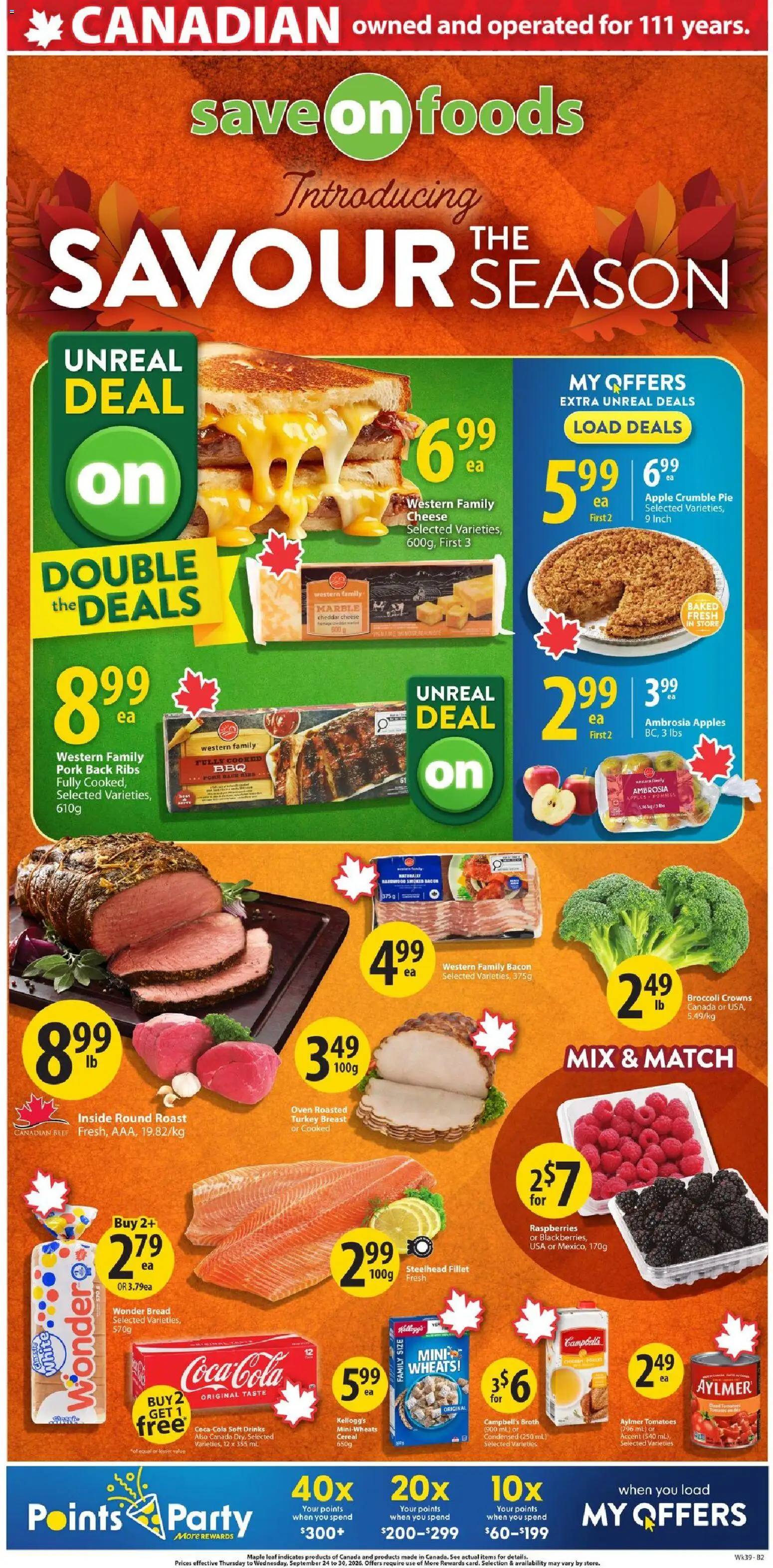 Preview of leaflet Save on foods weekly flyer / circulaire from shop Save on foods is valid from Sep 24, 2026