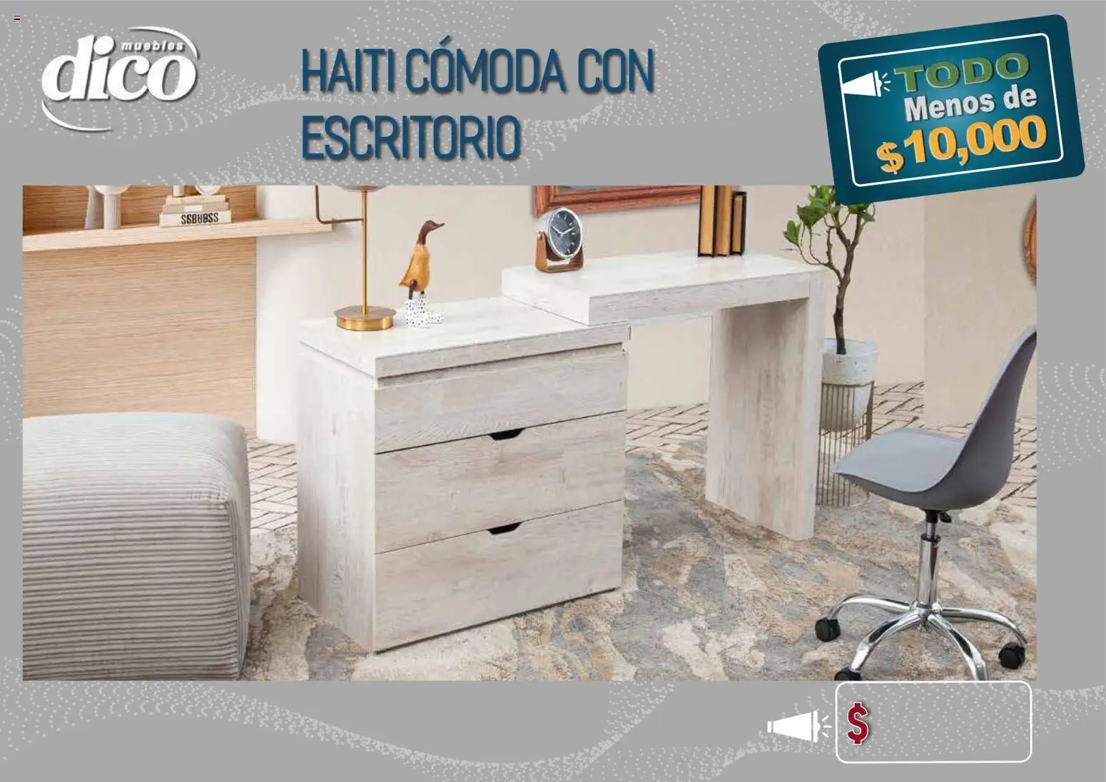 Vista previa las ofertas de la tienda Muebles Dico - Muebles Dico catálogo Todo menos de 10000 Pacifico desde el 09/04/2026 - Escritorio, Cómoda