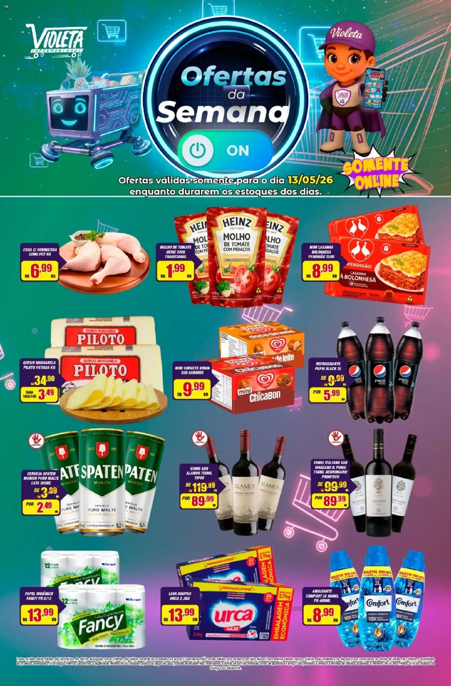 Pré-Visualização do folheto "Violeta Supermercados ofertas do Dia" da loja Violeta Supermercados válido a partir de 13/05/2026