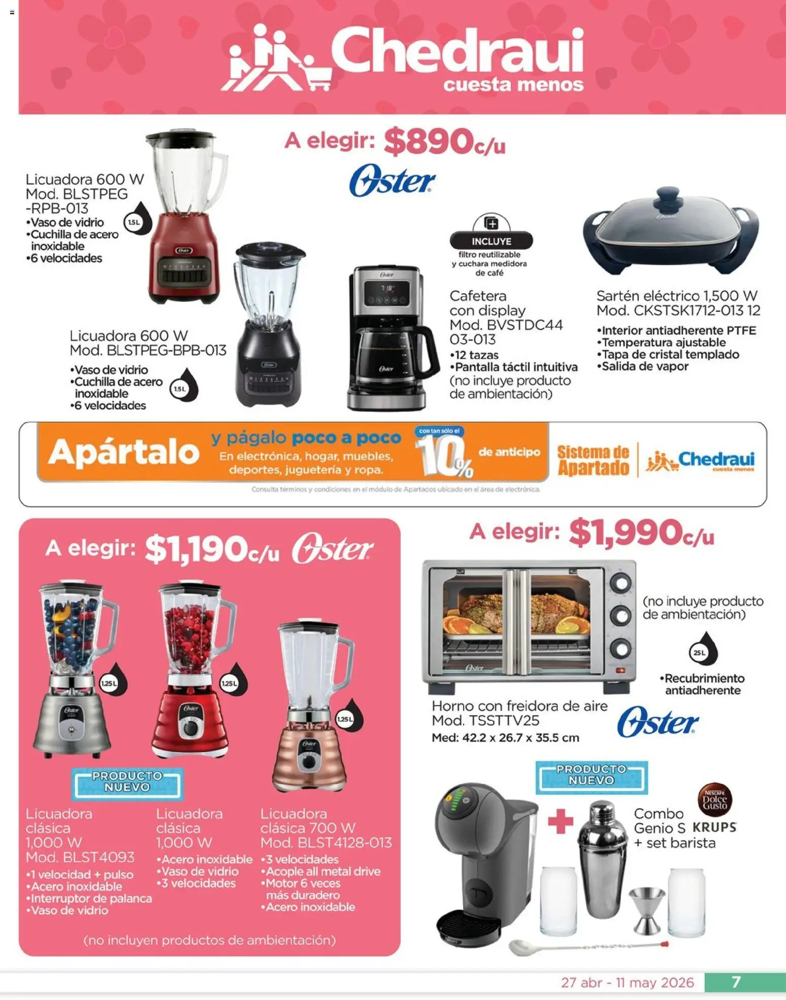 Vista previa las ofertas de la tienda Chedraui - Chedraui folleto Mejor para festejar a mamá desde el 27/04/2026 - Café, Licuadora, Cafetera, Ropa, Horno, Sartén, Cuchara, Freidora
