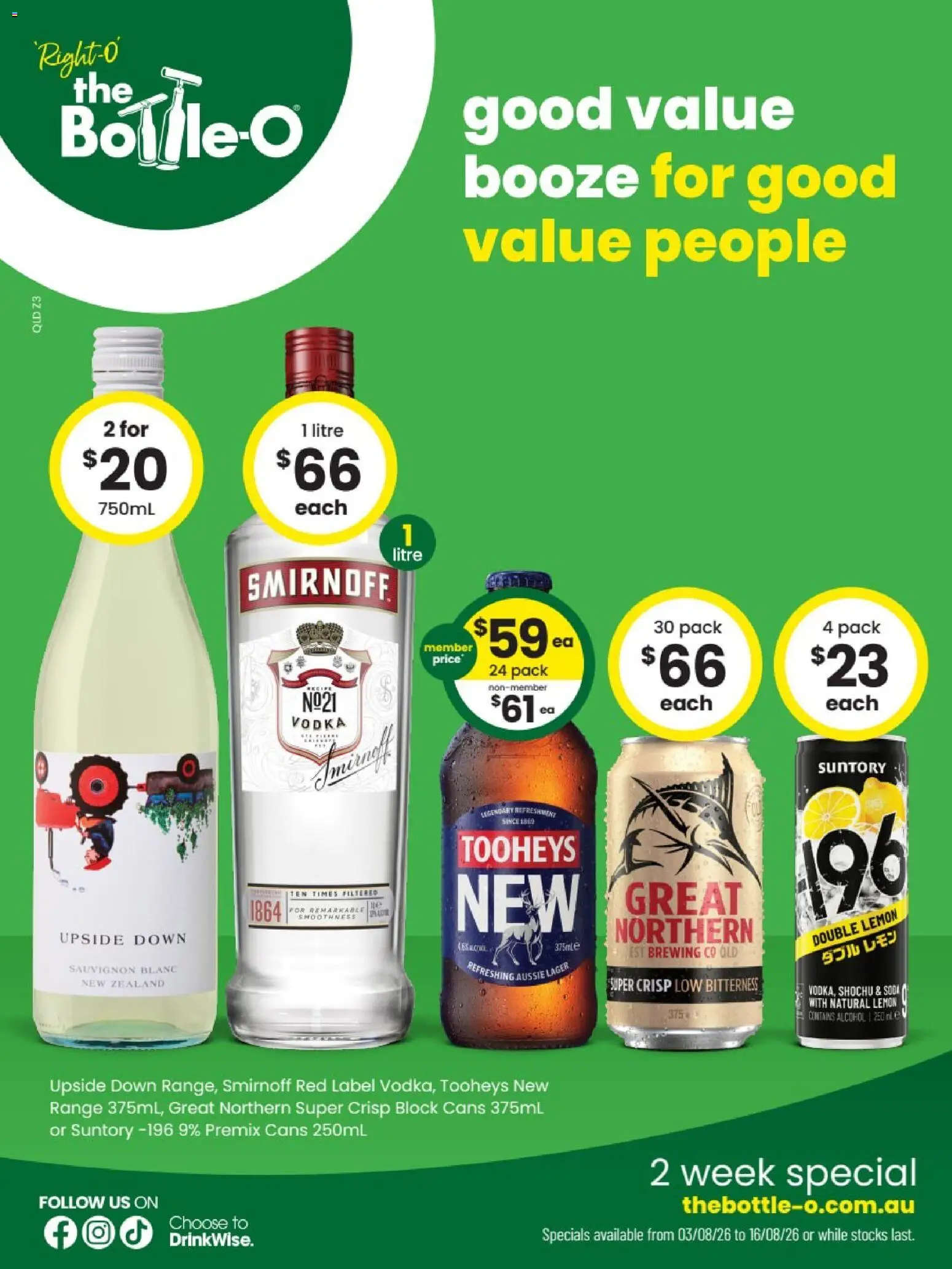 Preview of catalogue The Bottle-O catalogue HERMIT PARK from shop The Bottle-O valid 03/08/2026 - Alcohol, Vodka, Lemon