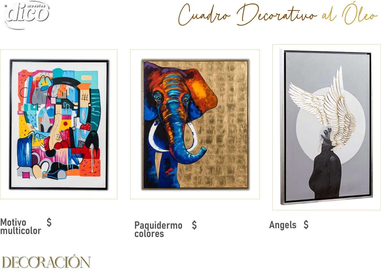 Vista previa las ofertas de la tienda Muebles Dico - Catálogo Decoración desde el 09/12/2025 