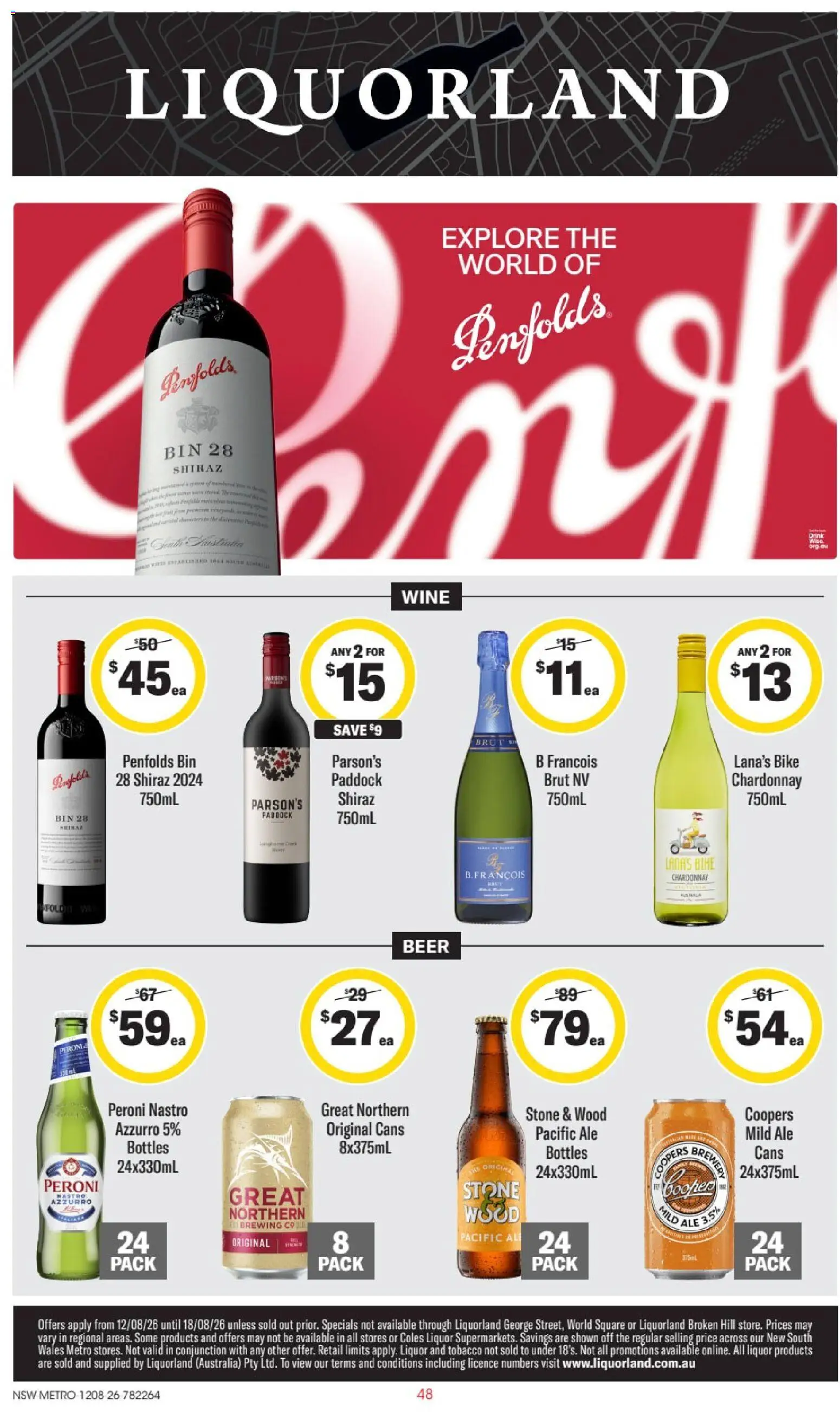 Preview of catalogue Liquorland OS 12/08 from shop Liquorland valid 12/08/2026