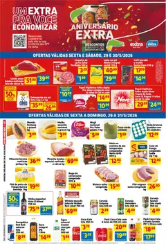 Pré-Visualização do folheto "Extra ofertas Fim de semana Mercado" da loja Extra válido a partir de 29/05/2026