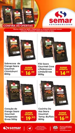 Pré-Visualização do folheto "Semar Supermercado ofertas Seara Gourmet" da loja Semar Supermercado válido a partir de 18/09/2026
