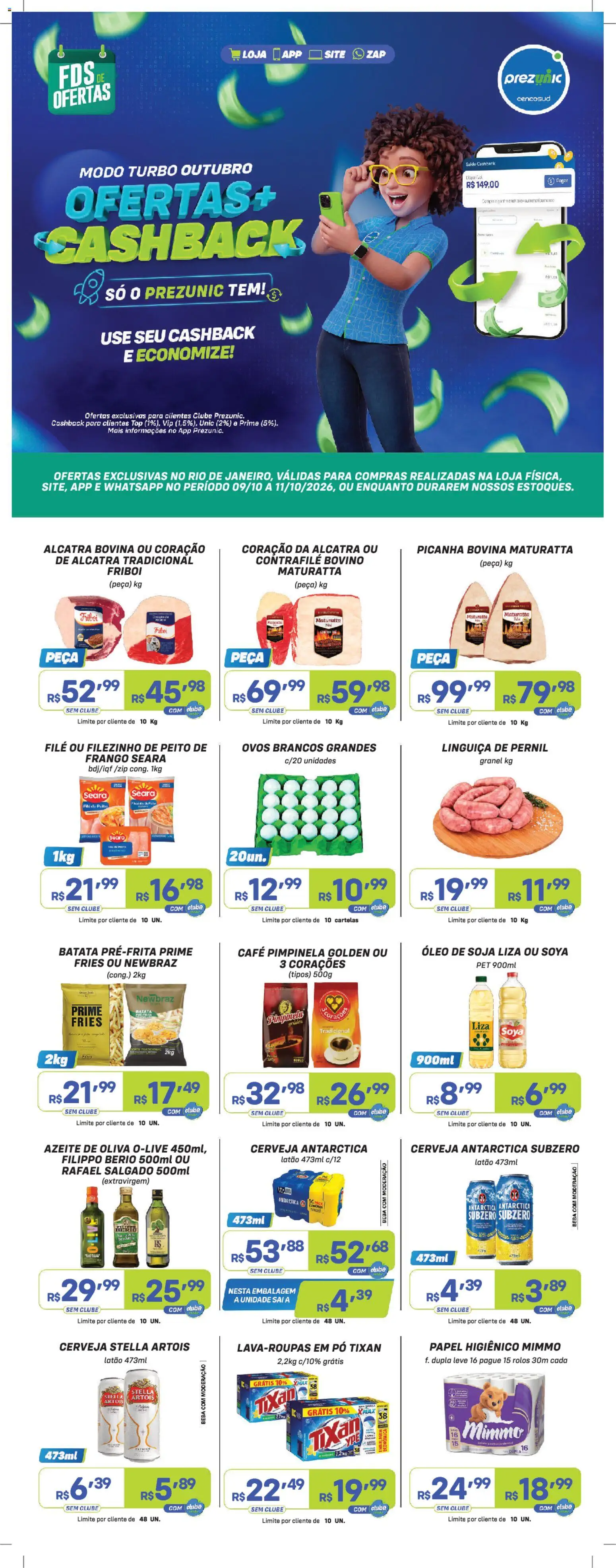 Pré-Visualização do folheto "Prezunic ofertas" da loja Prezunic válido a partir de 09/10/2026