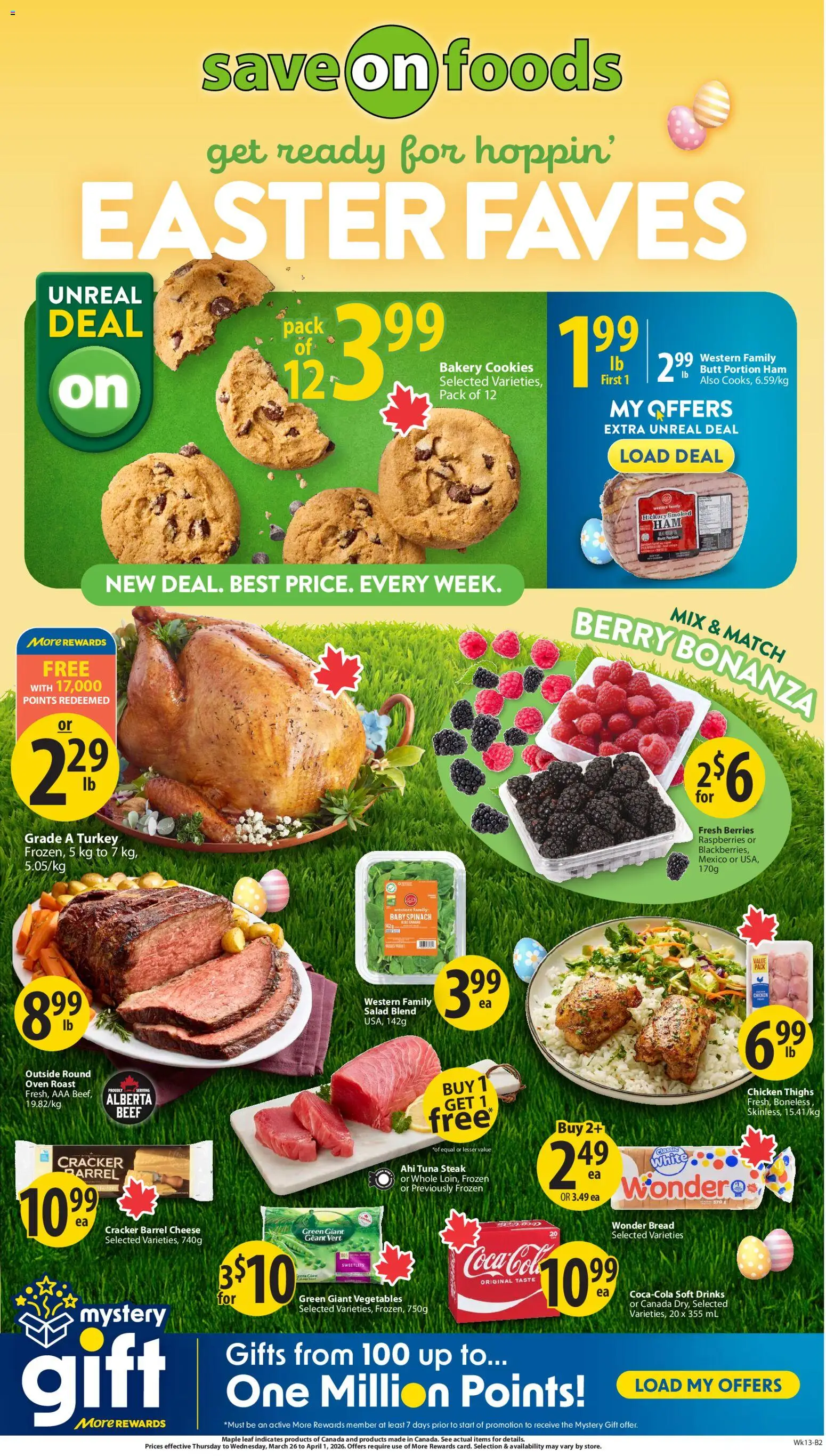 Preview of leaflet Save on foods weekly flyer / circulaire from shop Save on foods is valid from Mar 26, 2026 - Thé