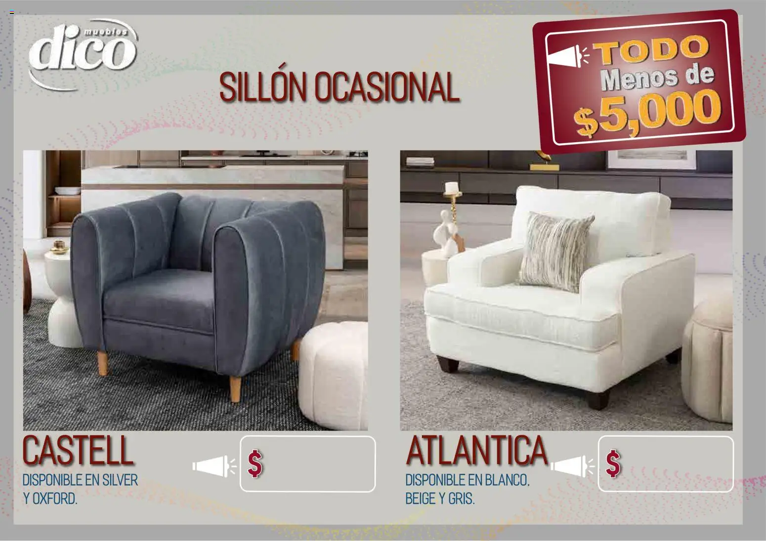 Vista previa las ofertas de la tienda Muebles Dico - Muebles Dico catálogo Todo menos de 5000 Pacifico desde el 09/04/2026 