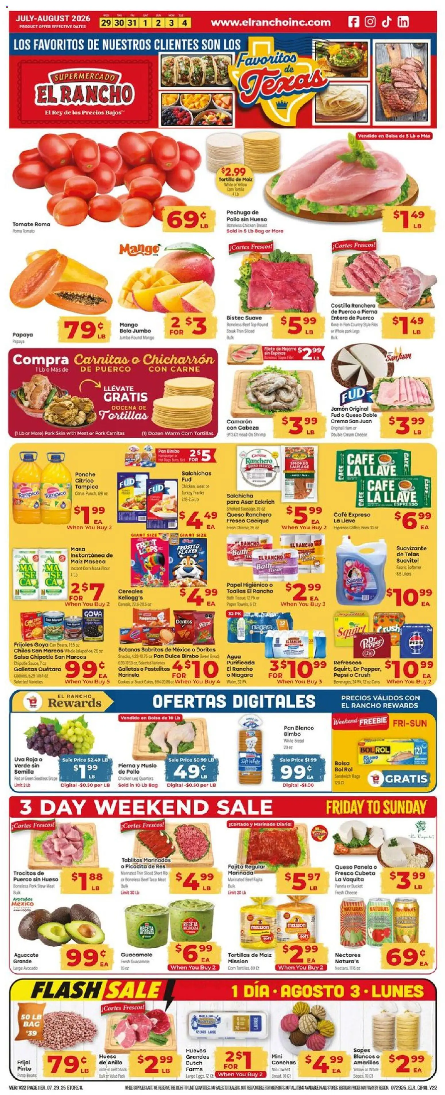 El Rancho Weekly Ad from 07/29/2026 >> Flyer