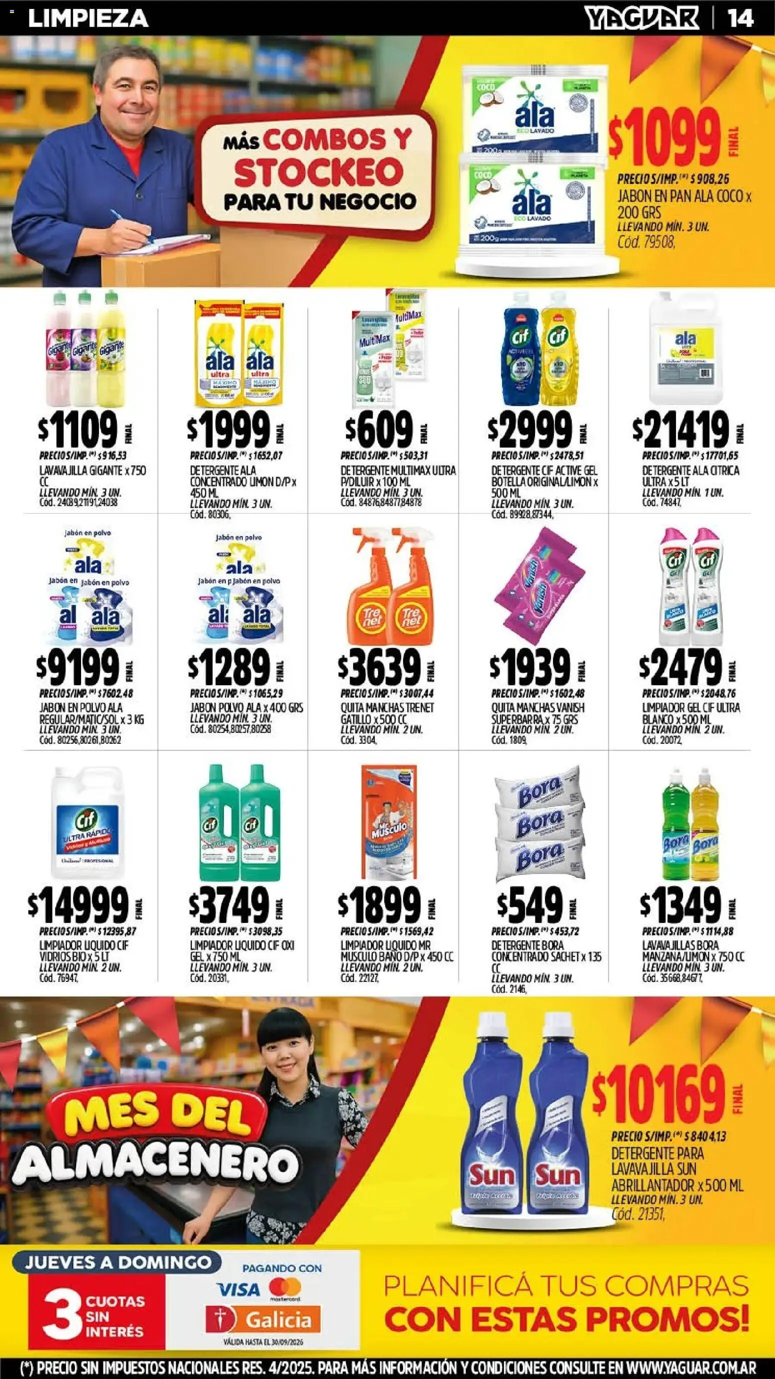 Vista previa del folleto de la tienda Yaguar válido desde el 28/09/2026 - Coco, Baño, Pan, Botella, Jabón, Detergente, Limpiador, Abrillantador