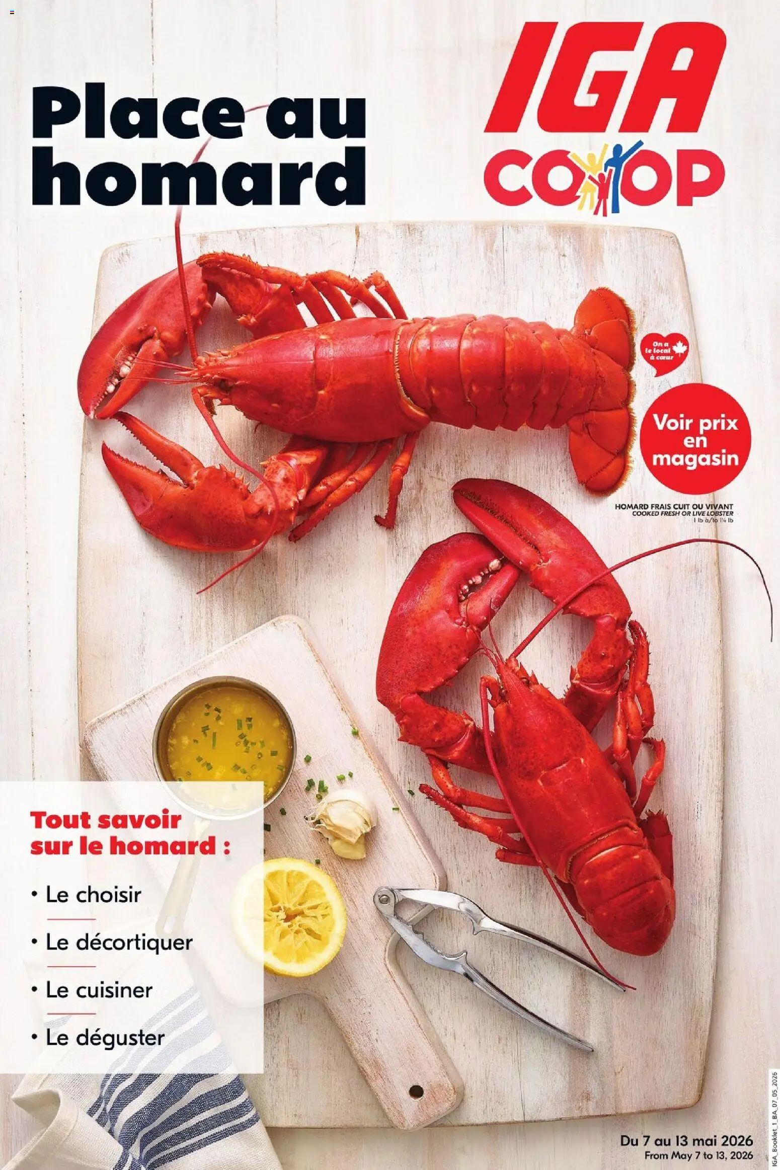 Preview of leaflet IGA circulaire - Place au homard from shop IGA is valid from May 07, 2026
