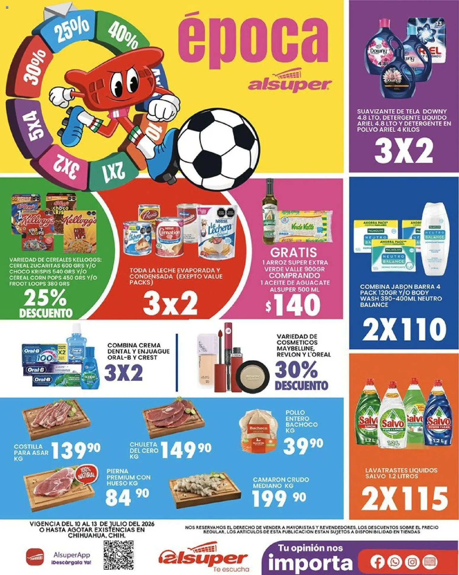 Vista previa las ofertas de la tienda Alsuper - Alsuper folleto desde el 10/07/2026 - Aguacate, Leche, Cereales, Arroz, Crema, Body, Aceite de aguacate, Polvo