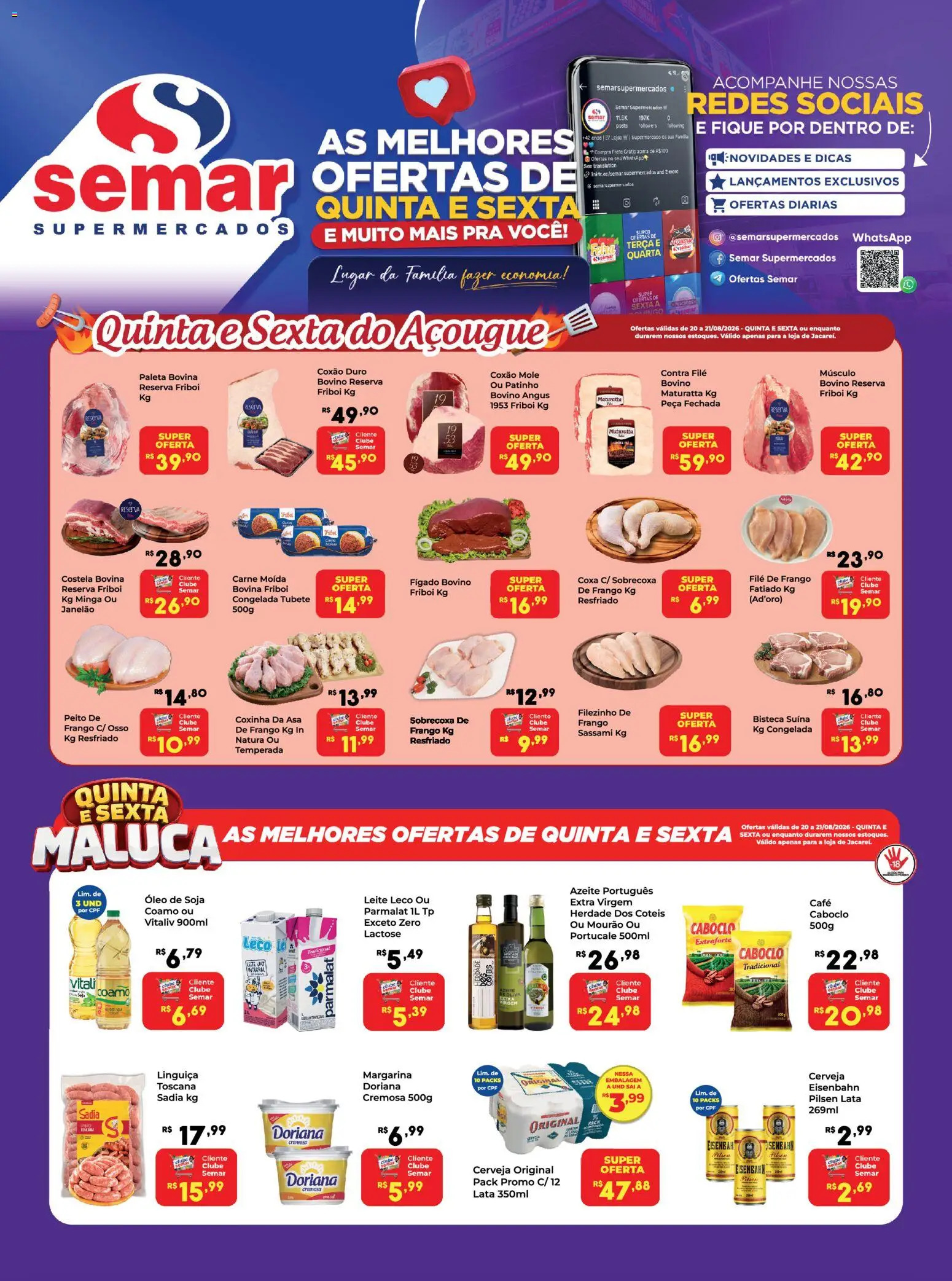 Pré-Visualização do folheto "Semar Supermercado - Ofertas da semana" da loja Semar Supermercado válido a partir de 20/08/2026