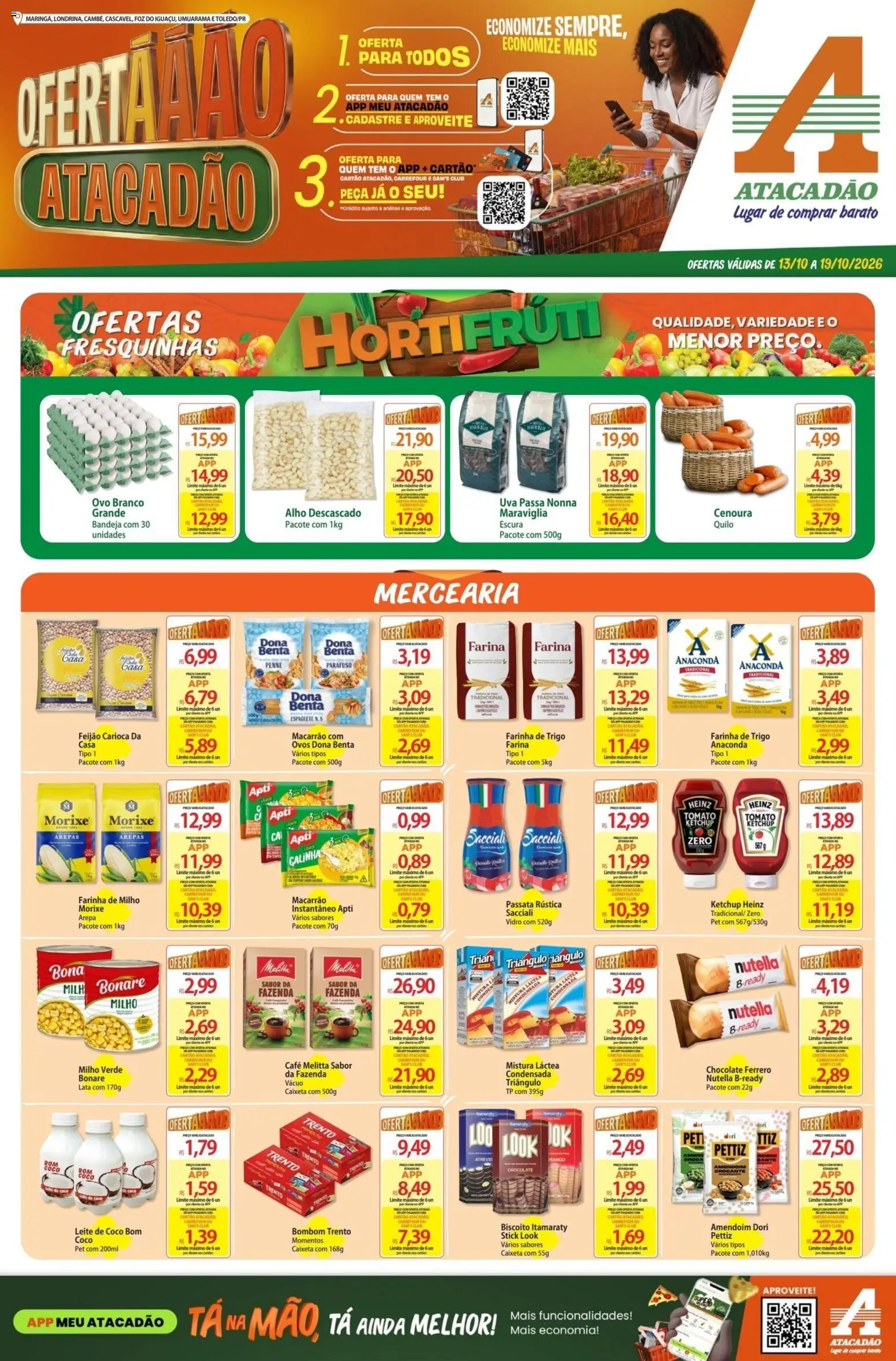 Pré-Visualização do folheto "Atacadão ofertas - PR" da loja Atacadão válido a partir de 13/10/2026