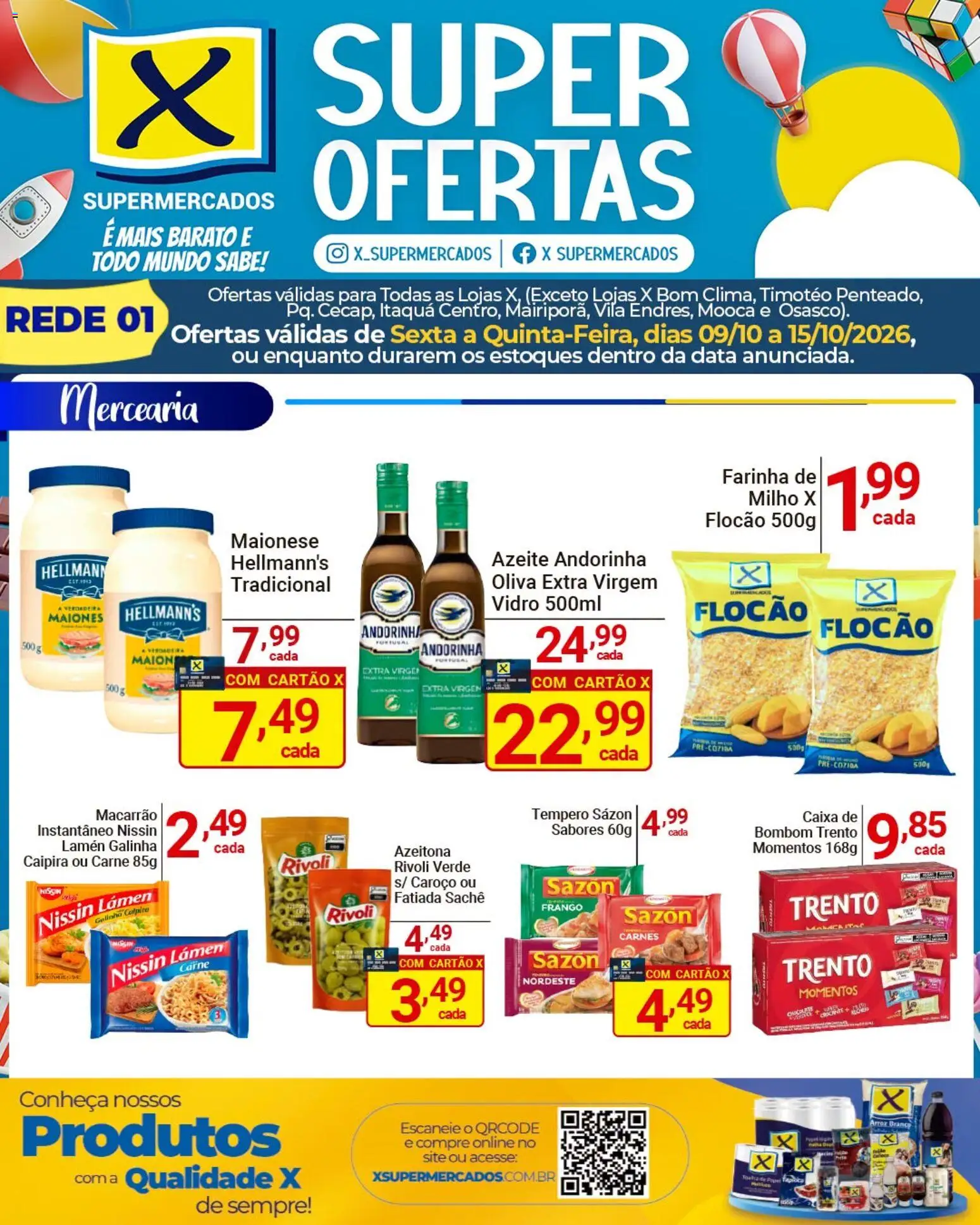 Pré-Visualização do folheto "X Supermercados - Ofertas da semana" da loja X Supermercados válido a partir de 09/10/2026