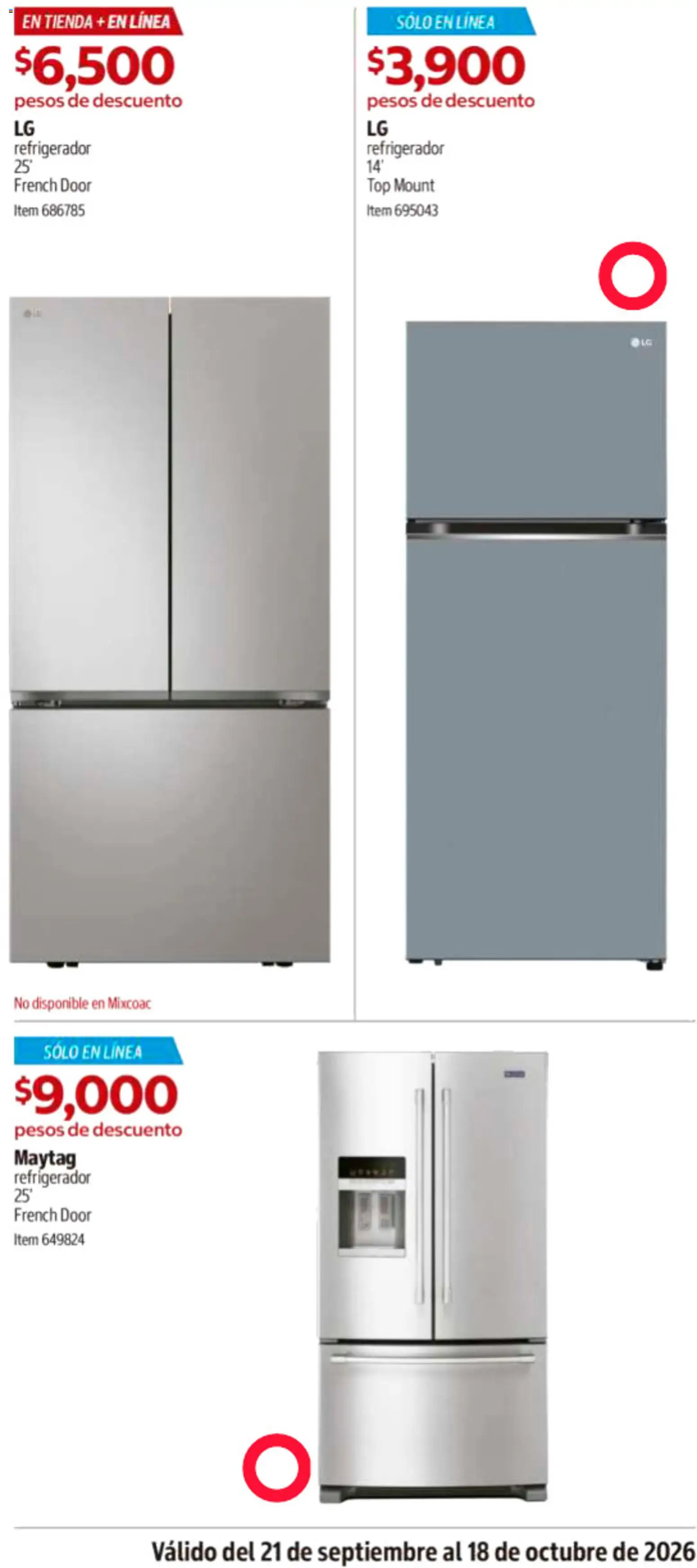 Vista previa las ofertas de la tienda Costco - Costco catálogo desde el 21/09/2026 - Refrigerador, Top