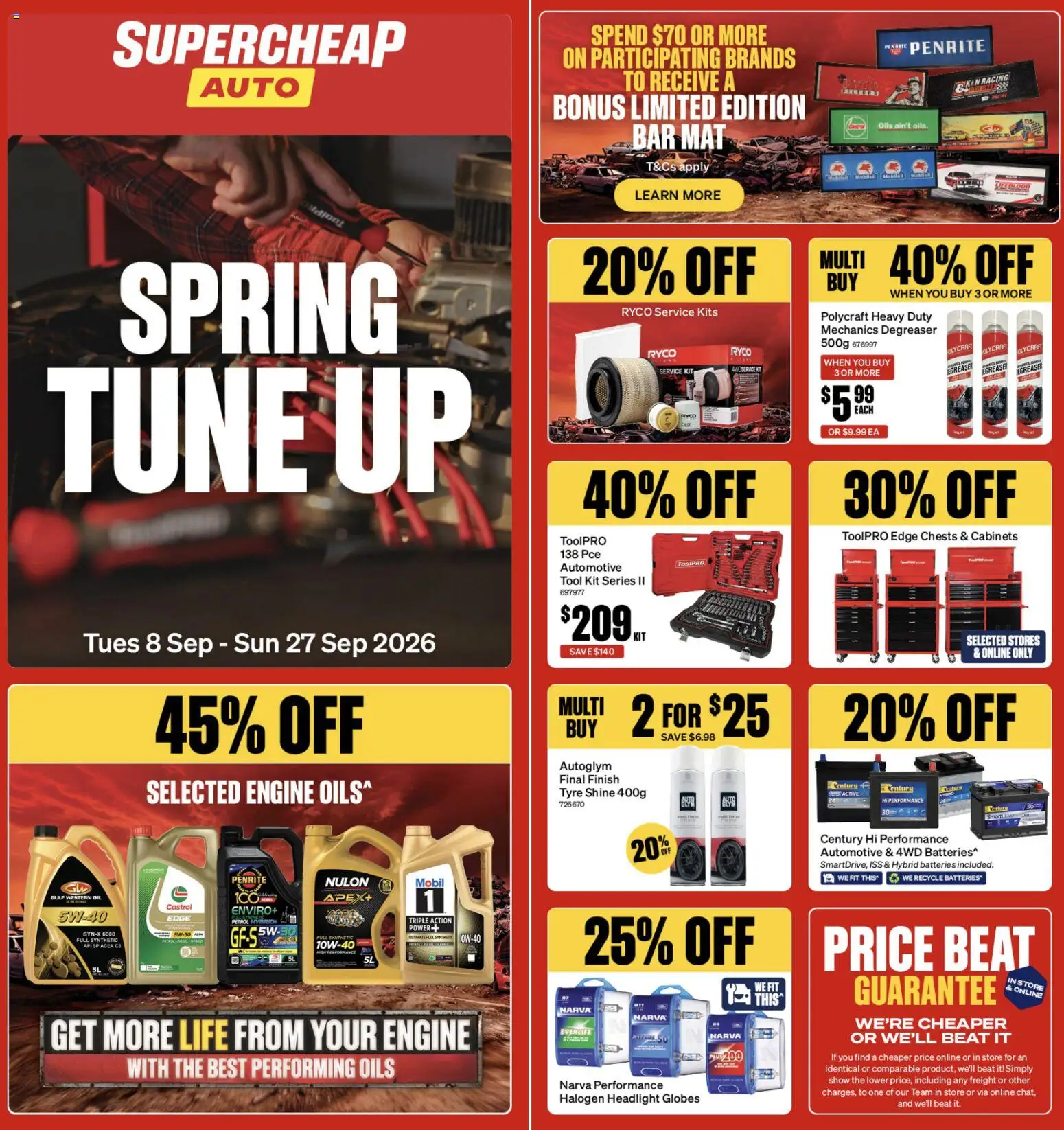 Preview of catalogue Supercheap Auto catalogue from shop Supercheap Auto valid 8 Sept 2026