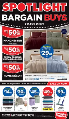 Preview of catalogue Spotlight Bargain Buys from shop Spotlight valid 16 Sept 2026